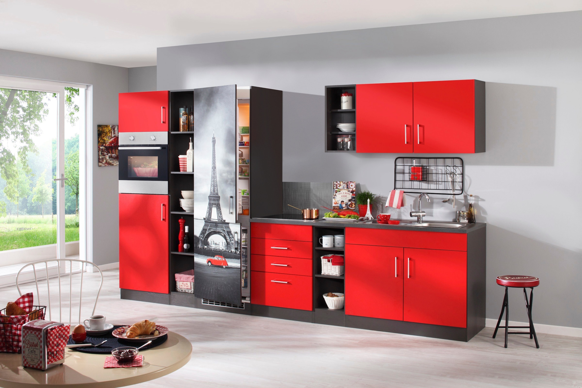 KOCHSTATION Küchenzeile "KS-Paris – Küchen mit einzigartigen Fotomotiven au günstig online kaufen
