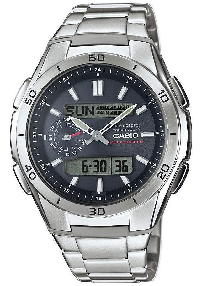 Casio Funk Funkchronograph »WVA-M650D-1AER«, Solaruhr, Armbanduhr, Herren, digital, Stoppfunktion