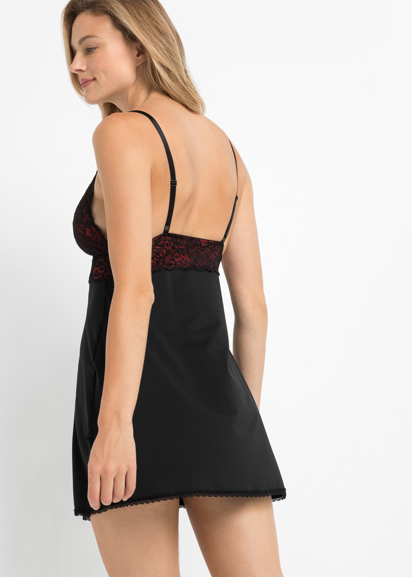 bonprix Babydollkleid "Negligé" mit Spitze, Negligé-Design, ohne Ärmel, fig günstig online kaufen