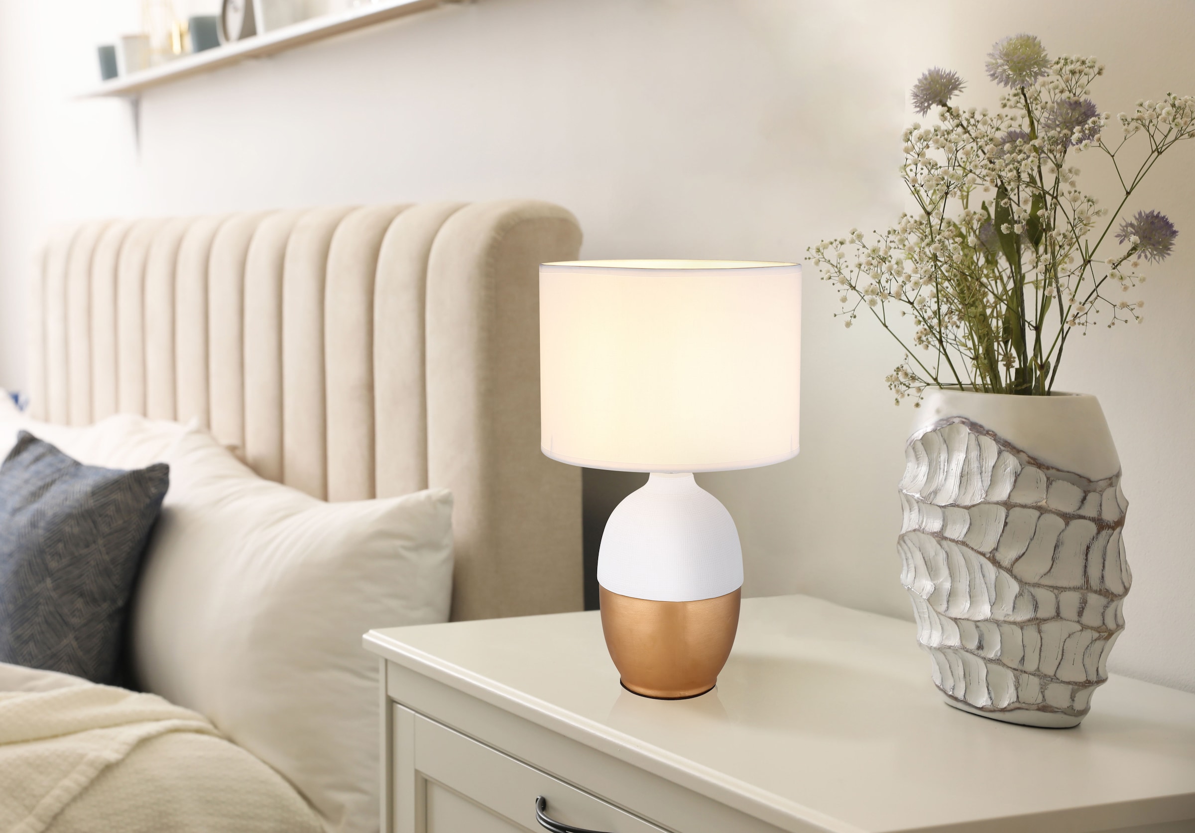 GLOBO LIGHTING Tischleuchte »VALENTINO« E14 1 Stk. Tischlampe Nachttischlampe Deko-Tischleuchte Schlafzimmer