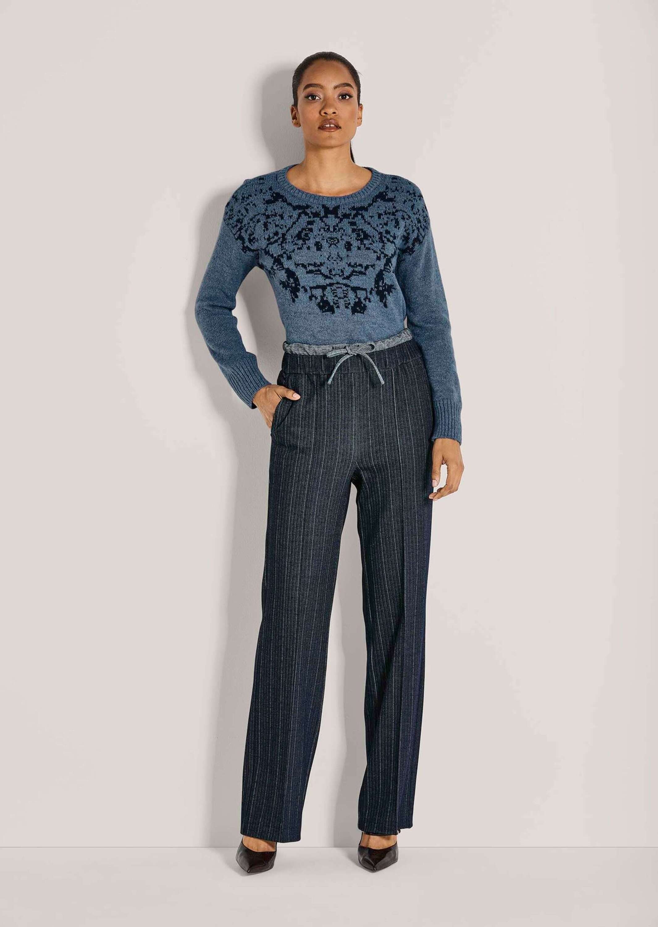 MADELEINE Jerseyhose "Hose Elegante Jersey-Hose mit Fischgrat-Muster" günstig online kaufen