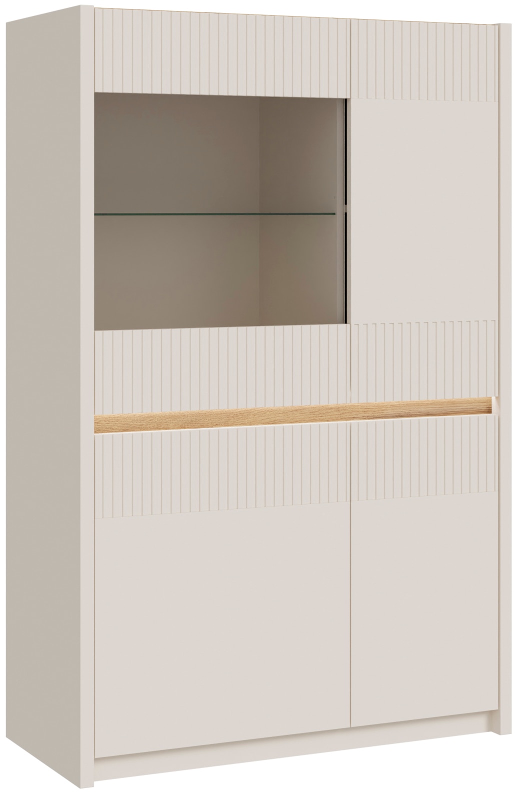 FORTE Vitrine "Oak Squere", Highboard, Beleuchtung, SoftClose günstig online kaufen
