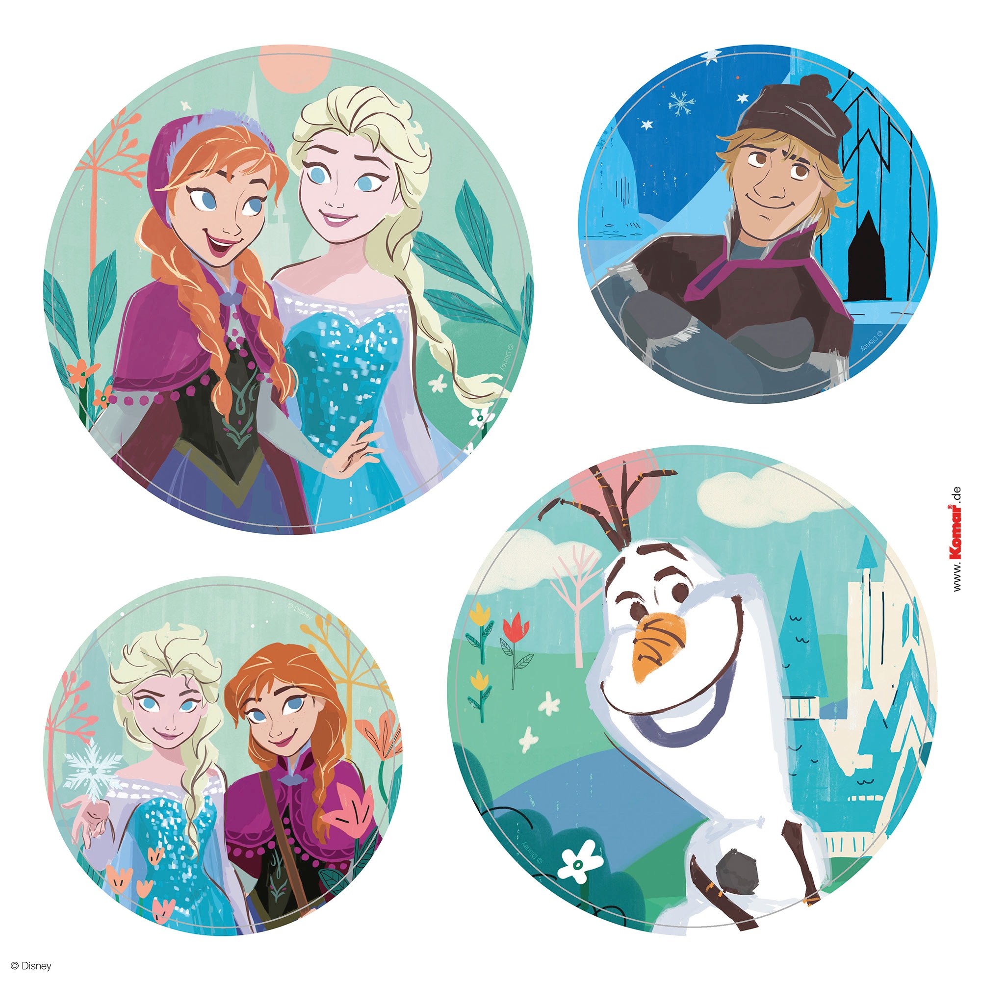 Komar Fensterbild »Fenstersticker - Frozen Royal - Größe 30 x 30 cm« 36 x 30 cm, 2 Bogen