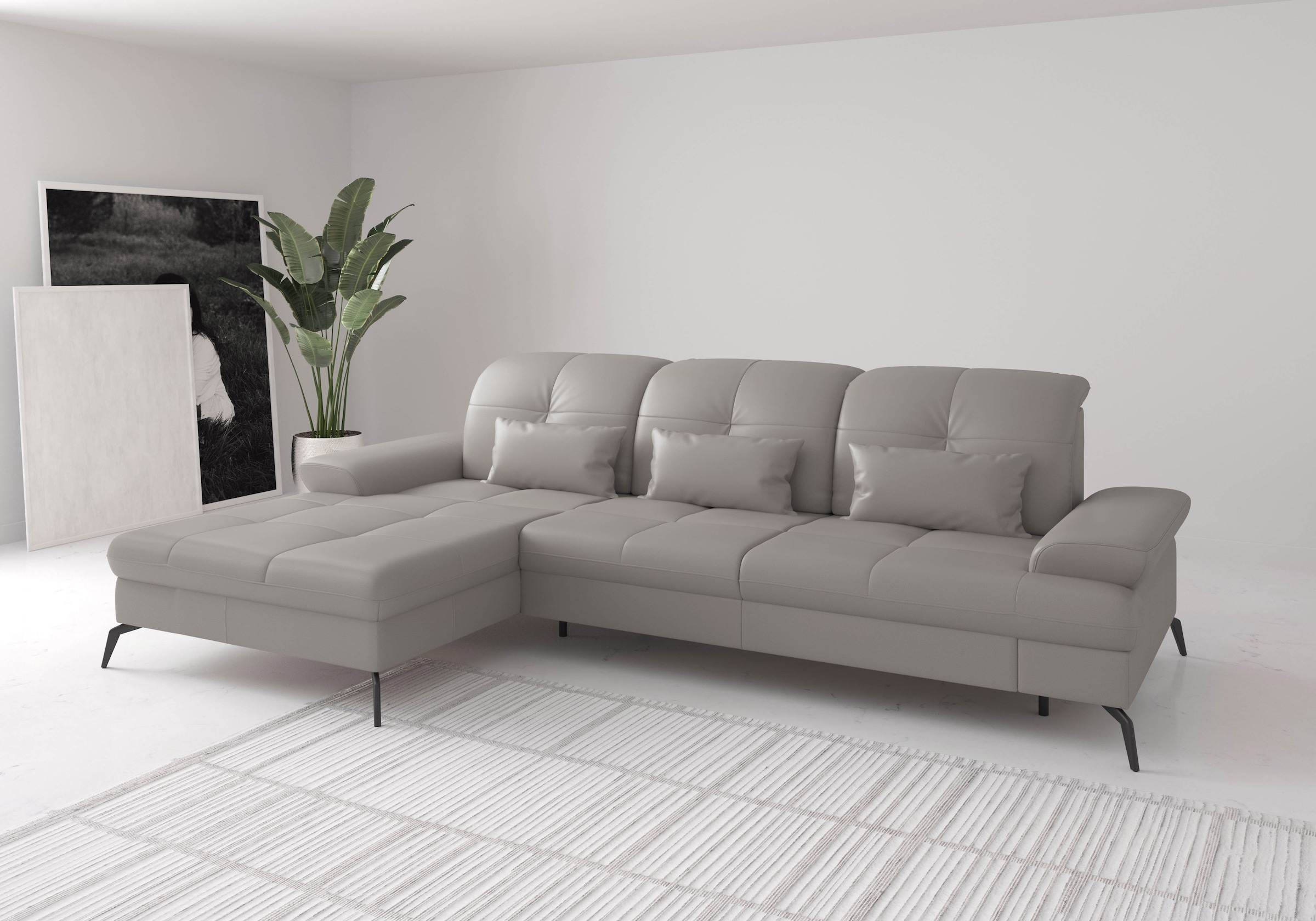 sit&more Ecksofa "Amica, L-Form, inkl. Sitztiefenverstellung & Armteilverstellung" wahlweise mit Schlaffunktion, Bettkasten und Kopfteilverstellung