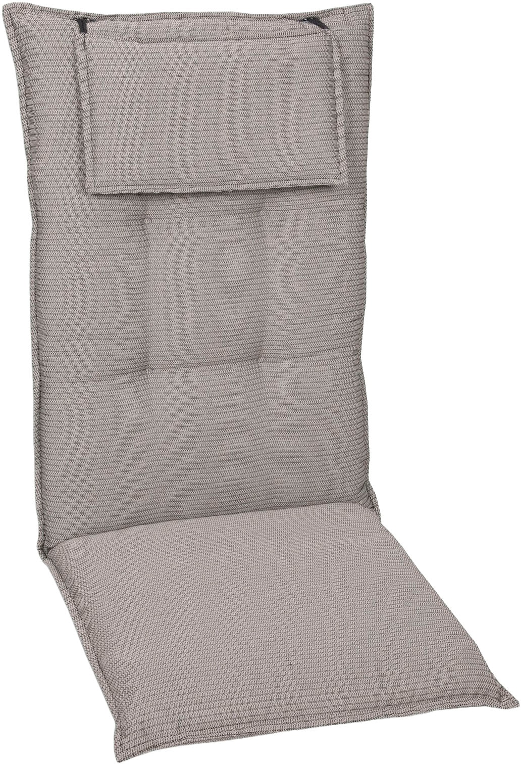 KONIFERA Hochlehnerauflage Struktur uni grau - Maße BxLxH ca.: 50 cm x 120 cm x 7 cm