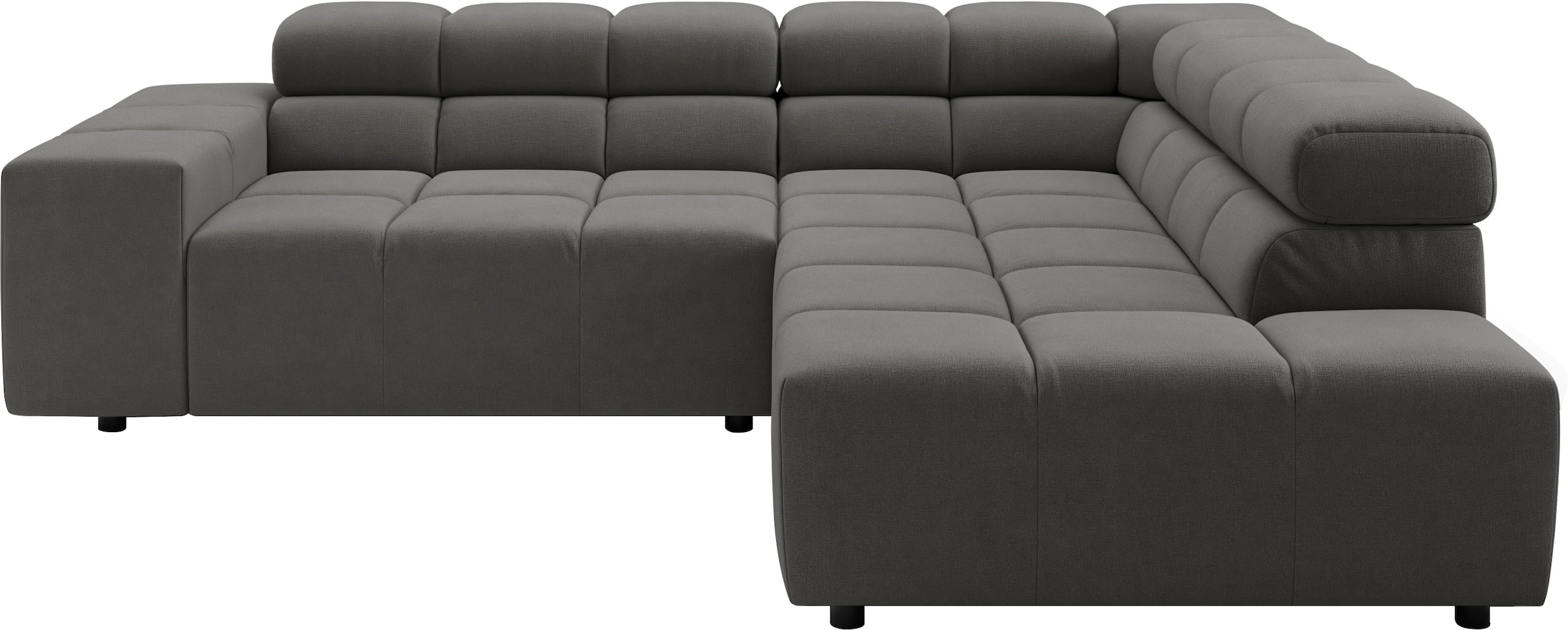 Home affaire Ecksofa "Ancona, Ecksofa, incl. Kopfteilverstellung, Breite 249 cm, L-Form" wahlweise elektrische Sitztiefenverstellung