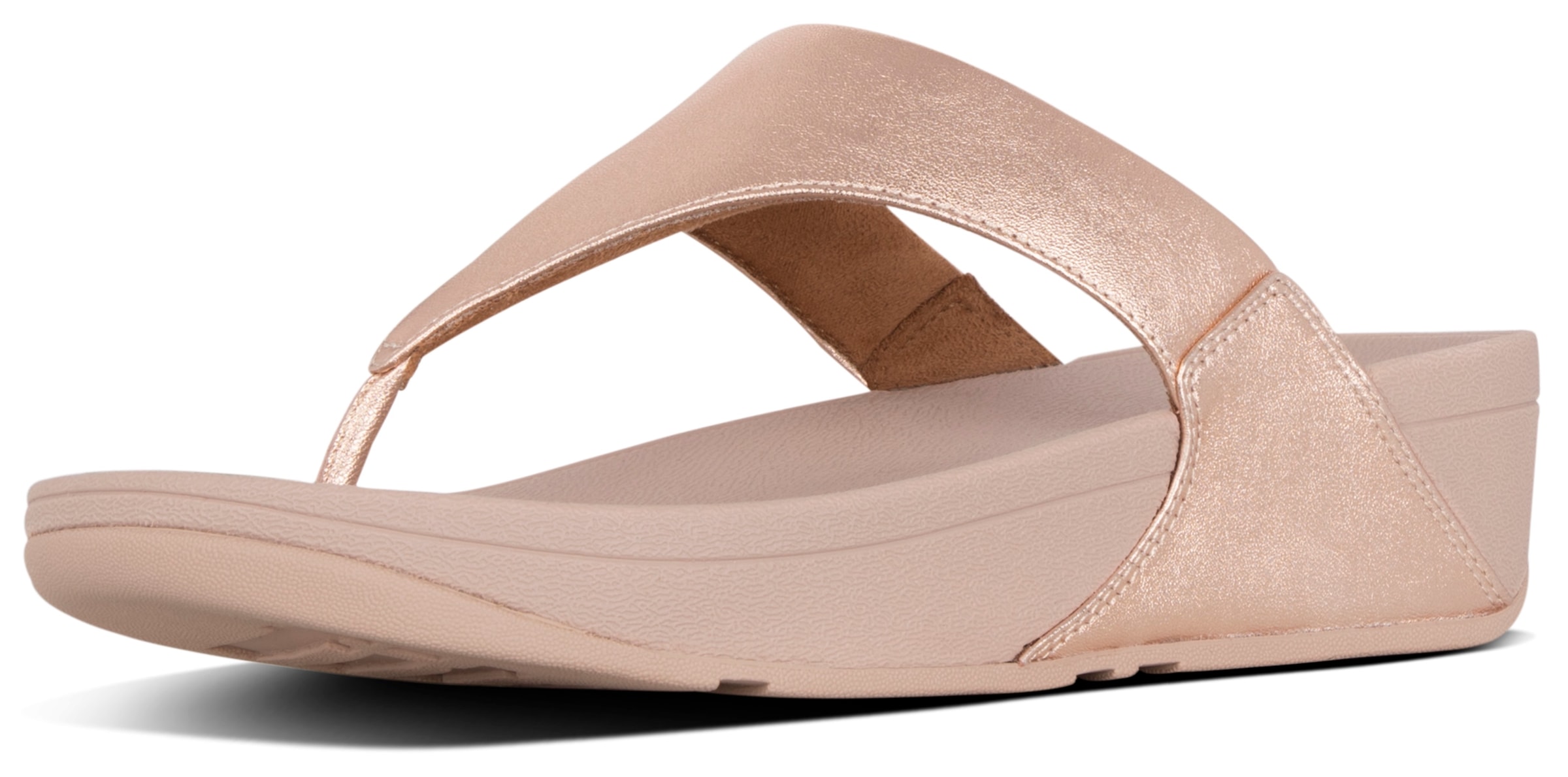 Fitflop Dianette »LULU LEATHER TOEPOST«, Pool Slides, Pantolette, Badeschuh mit Keilabsatz