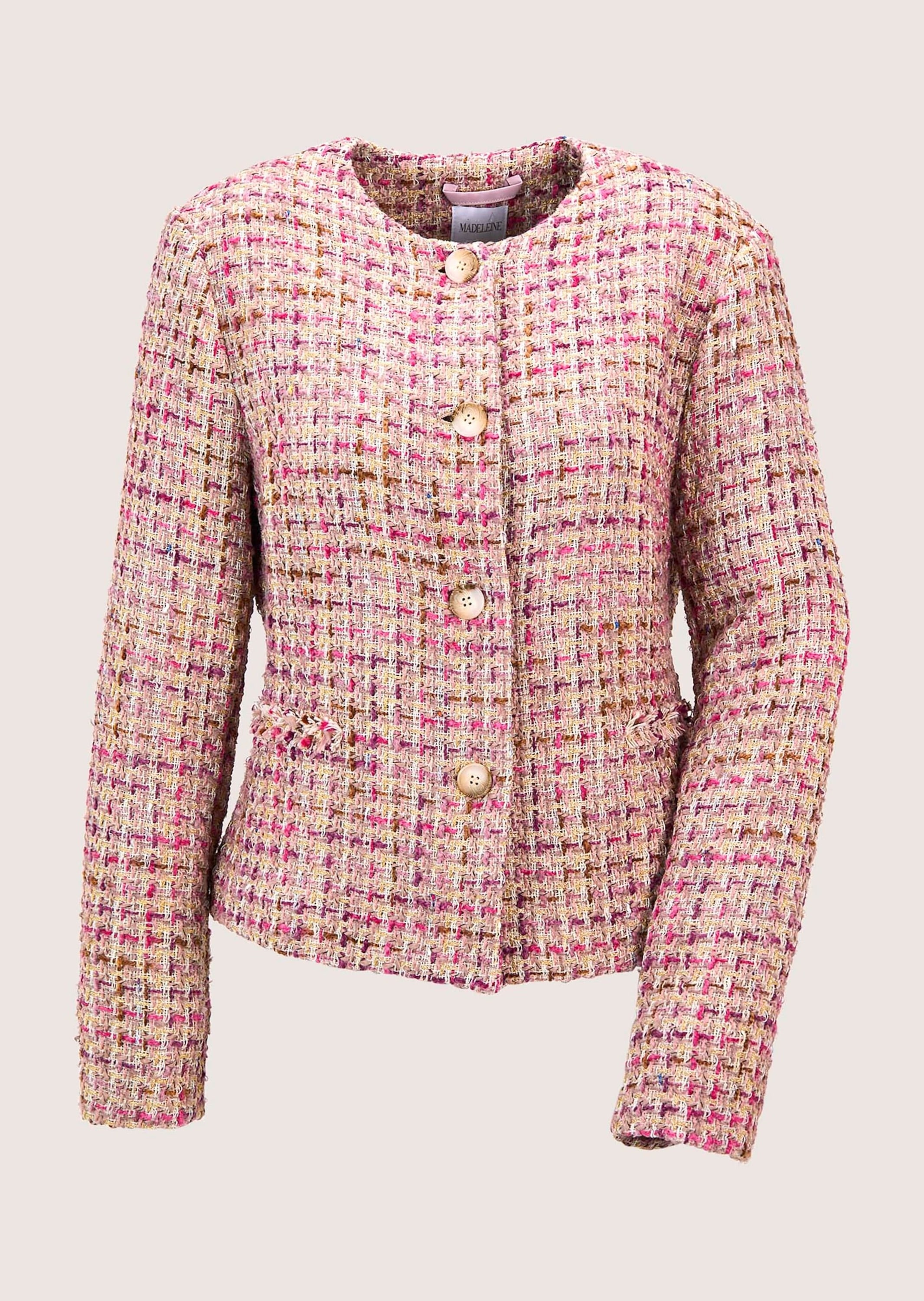 MADELEINE "Tweed-Blazer Eleganter Businessblazer mit Hornknöpfen" Tweed-Blazer