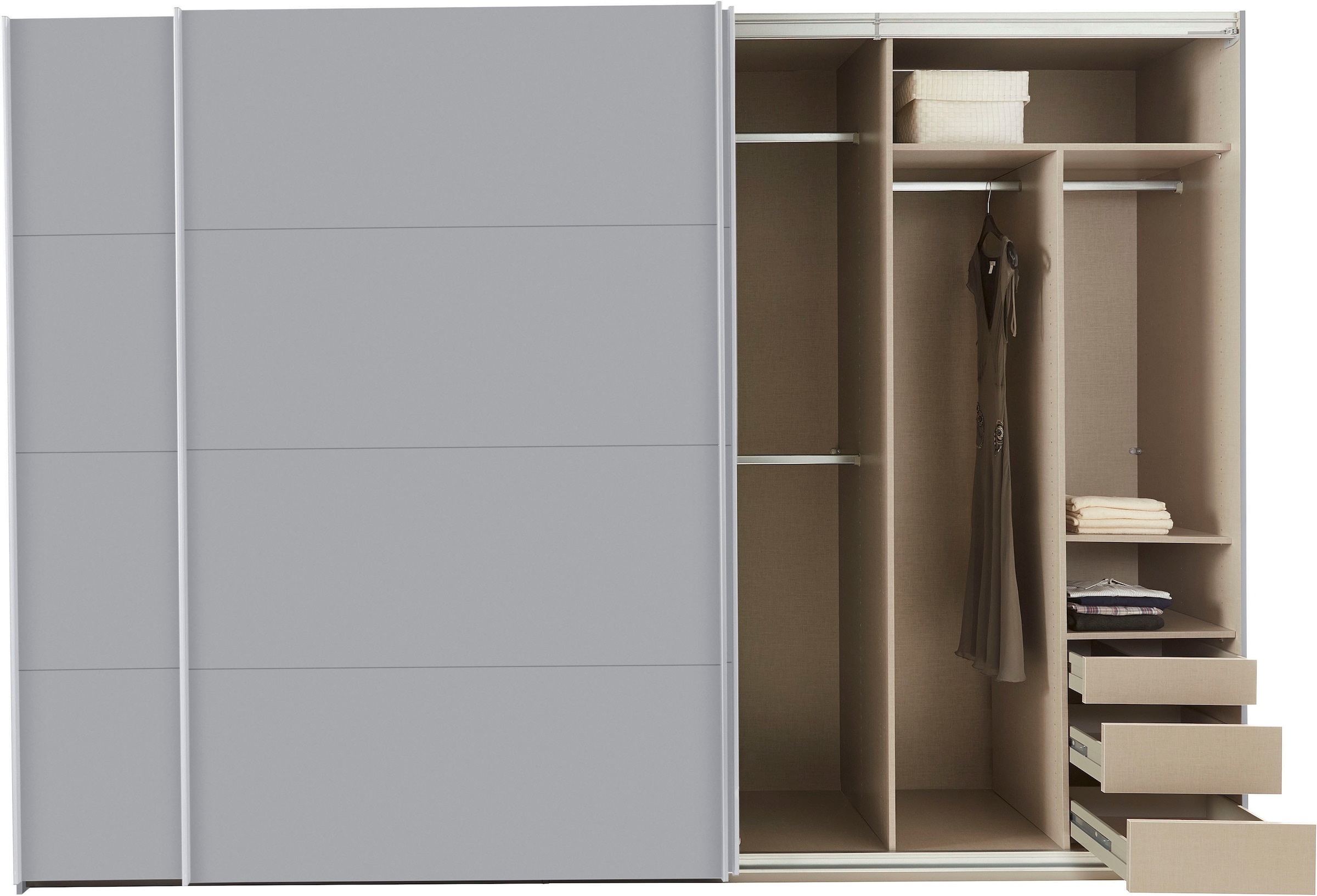 rauch Schwebetürenschrank »Kleiderschrank Schrank Garderobe TOPSELLER OTELI inkl. Inneneinteilung«, mit 3 Innenschubladen sowie zusätzlichen Einlegeböden MADE IN GERMANY