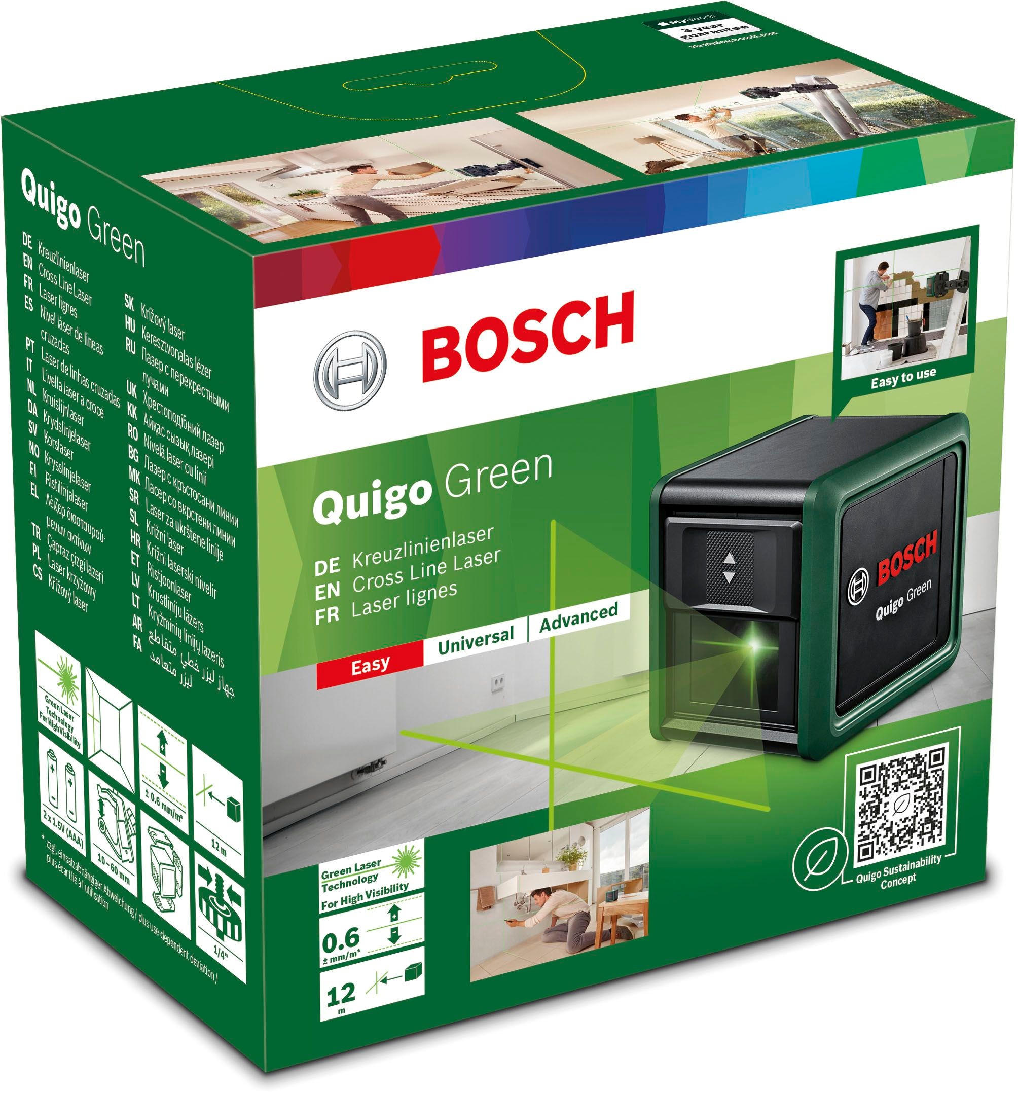 Bosch Home & Garden Kreuzlinienlaser »Quigo Green«