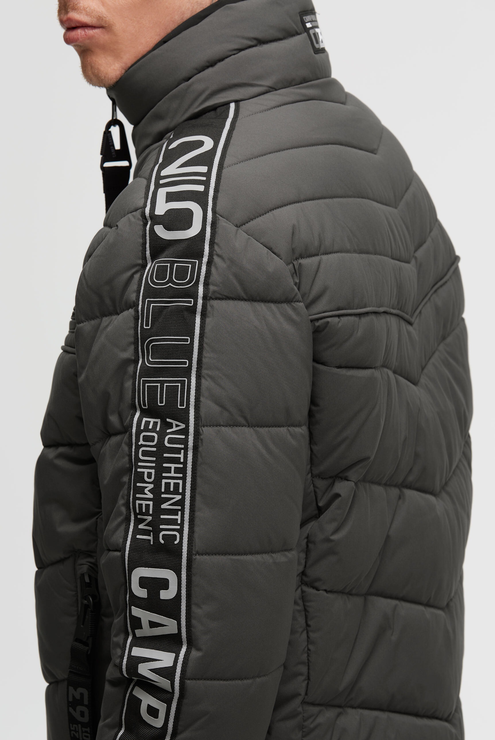 CAMP DAVID Winterjacke ohne Kapuze mit Rippbündchen im Ärmel