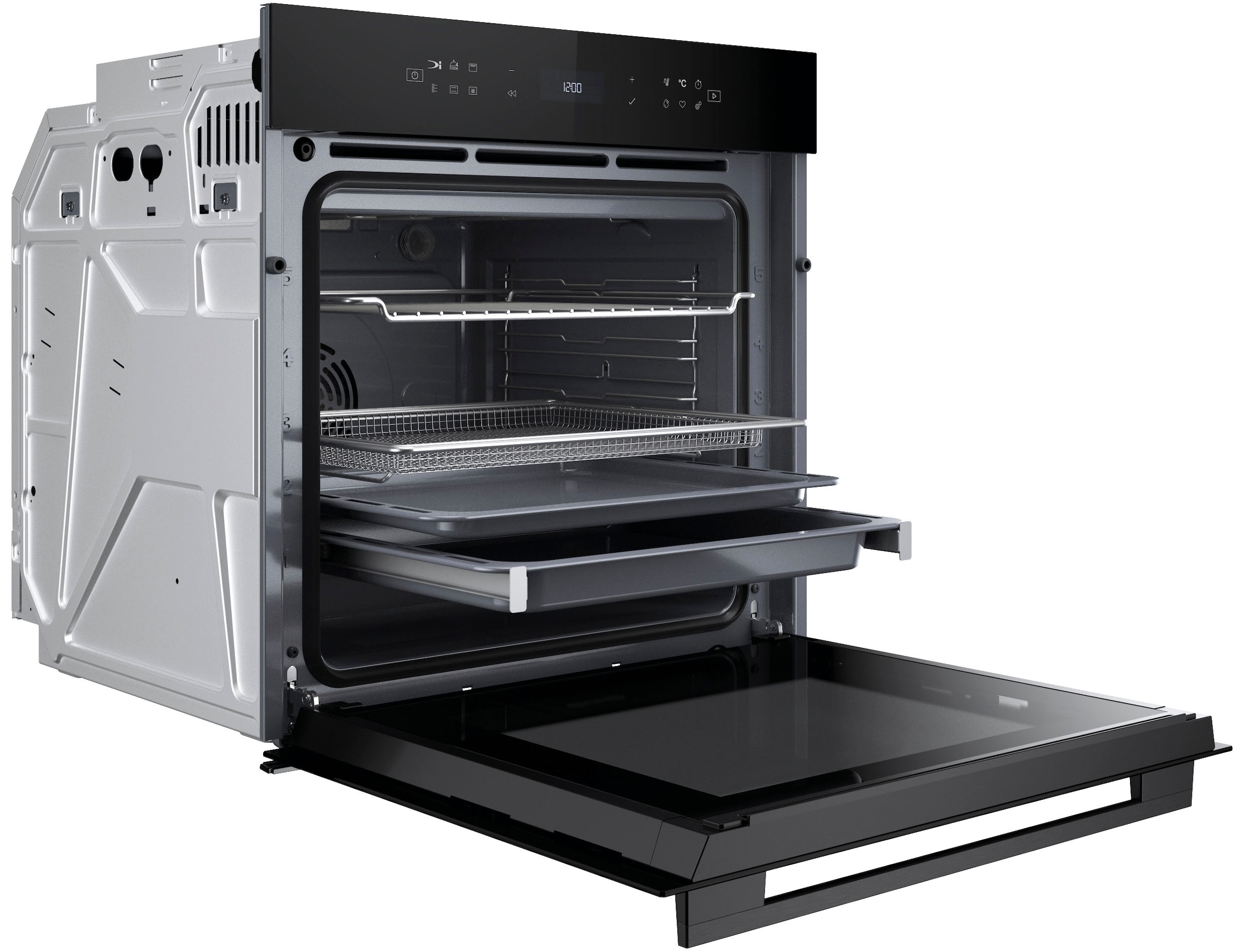 BAUKNECHT Einbaubackofen  »BBI78HT1SK«, mit 1-fach-Teleskopauszug, Hydrolyse, AirFry-Funktion, Pizzafunktion, 1-fach-Teleskopauszug, Hydrolyse