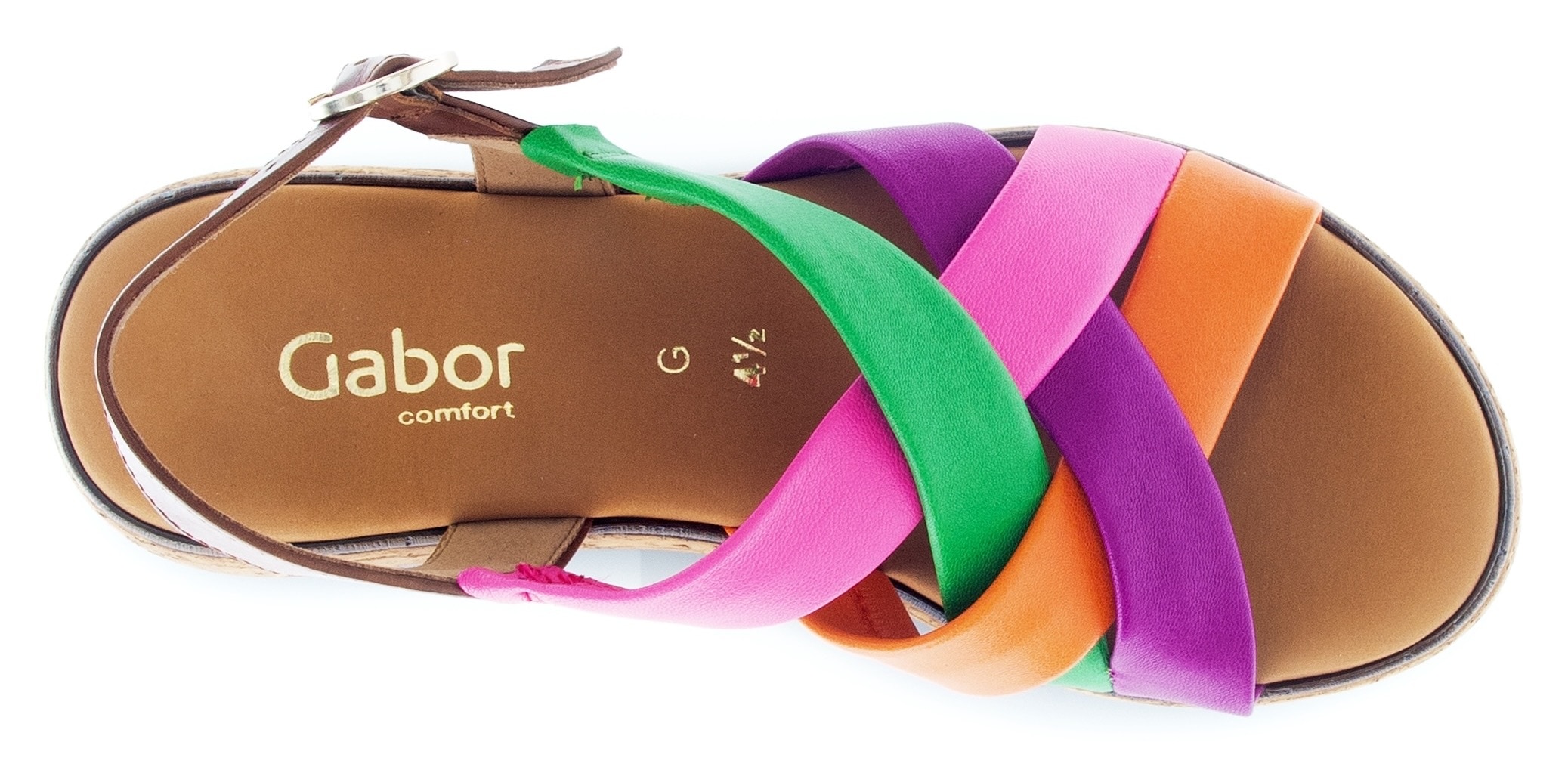 Gabor Keilsandalette »FLORENZ«, Plateau, Sommerschuh, in farbenfrohem Design, Weite G (=weit)