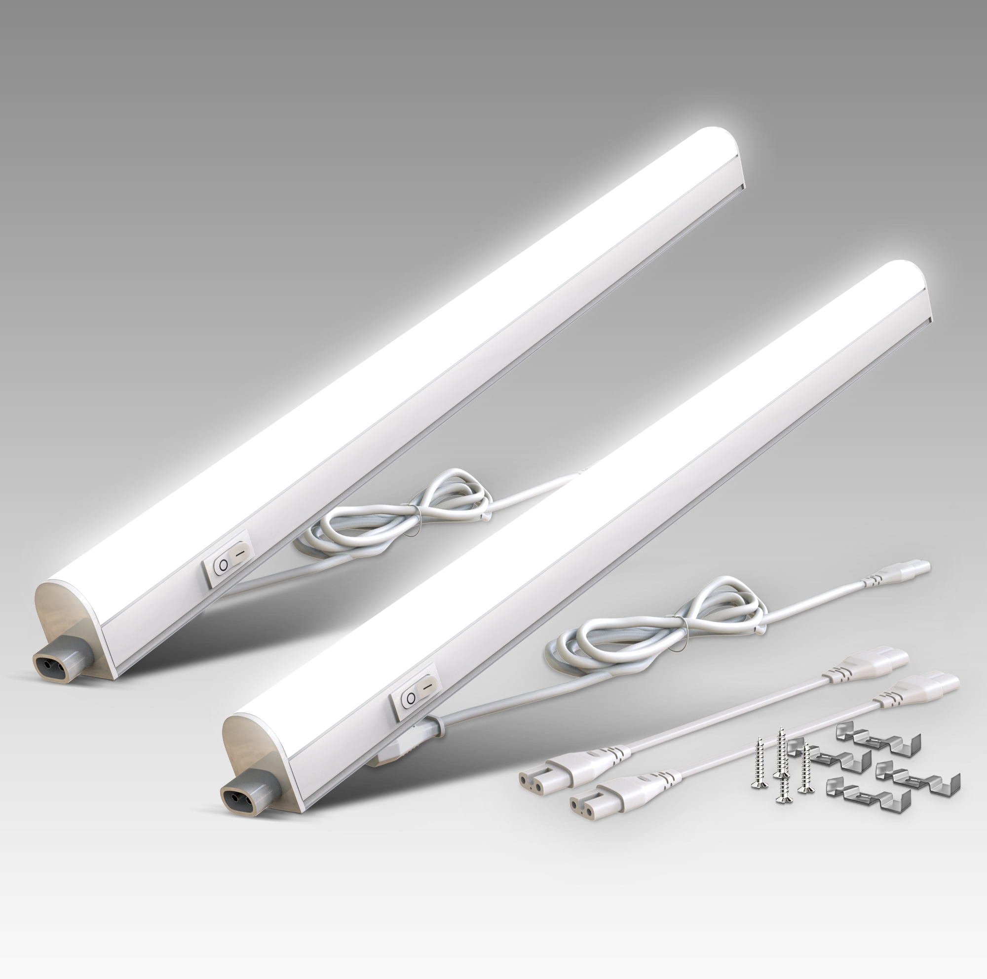 B.K.Licht Unterschrankleuchte inkl. LED-Platine, 2er Set, je 1 x LED-Platine, 8 Watt, 700 Lumen, 4.000 Kelvin, nicht dimmbar,  mit Ein-/Aus-Schalter,  inkl. Zuleitung 1,8m