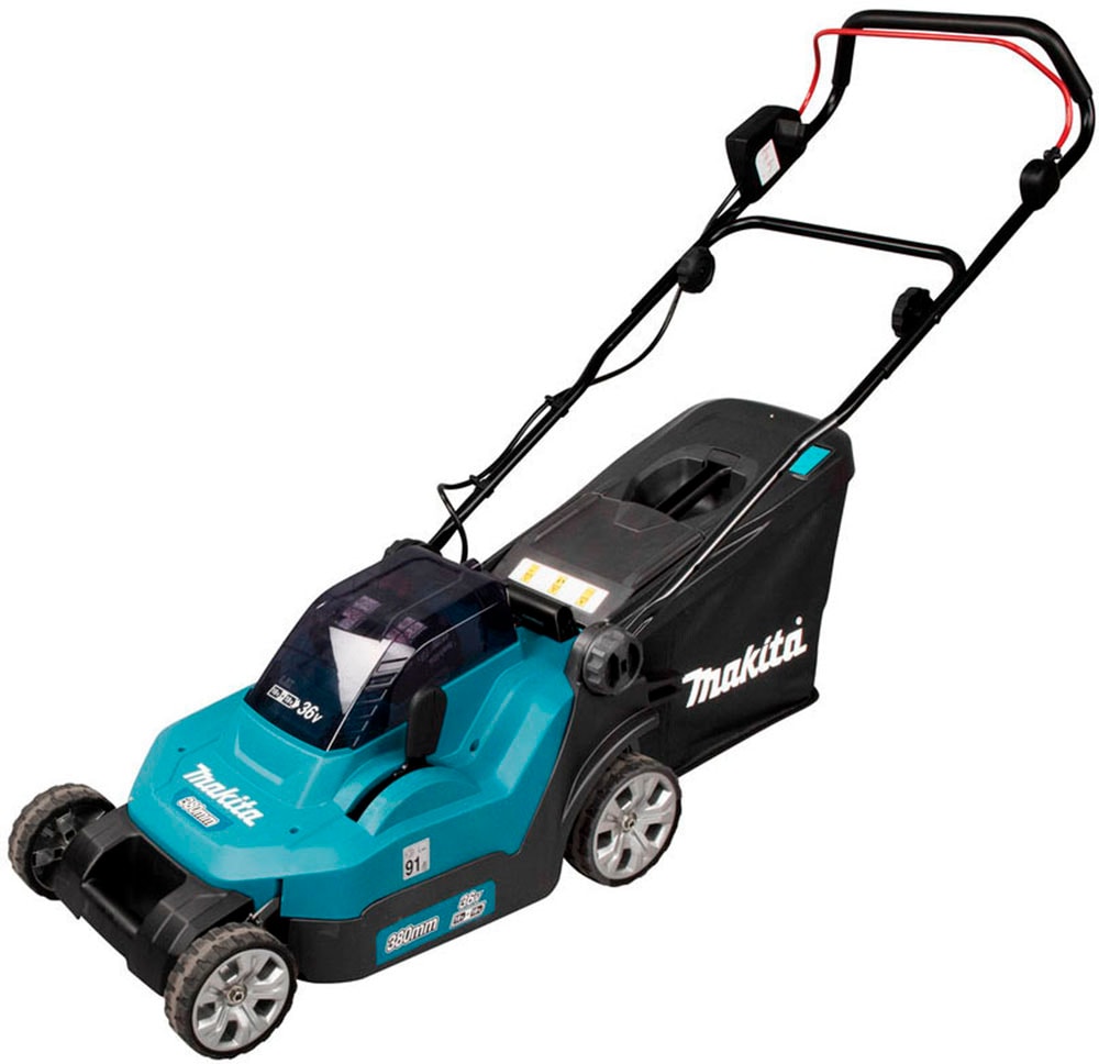 Makita Akkurasenmäher »DLM382PM2«, mit 2 Akkus 18V/4Ah LXT und Doppel-Schnellladegerät