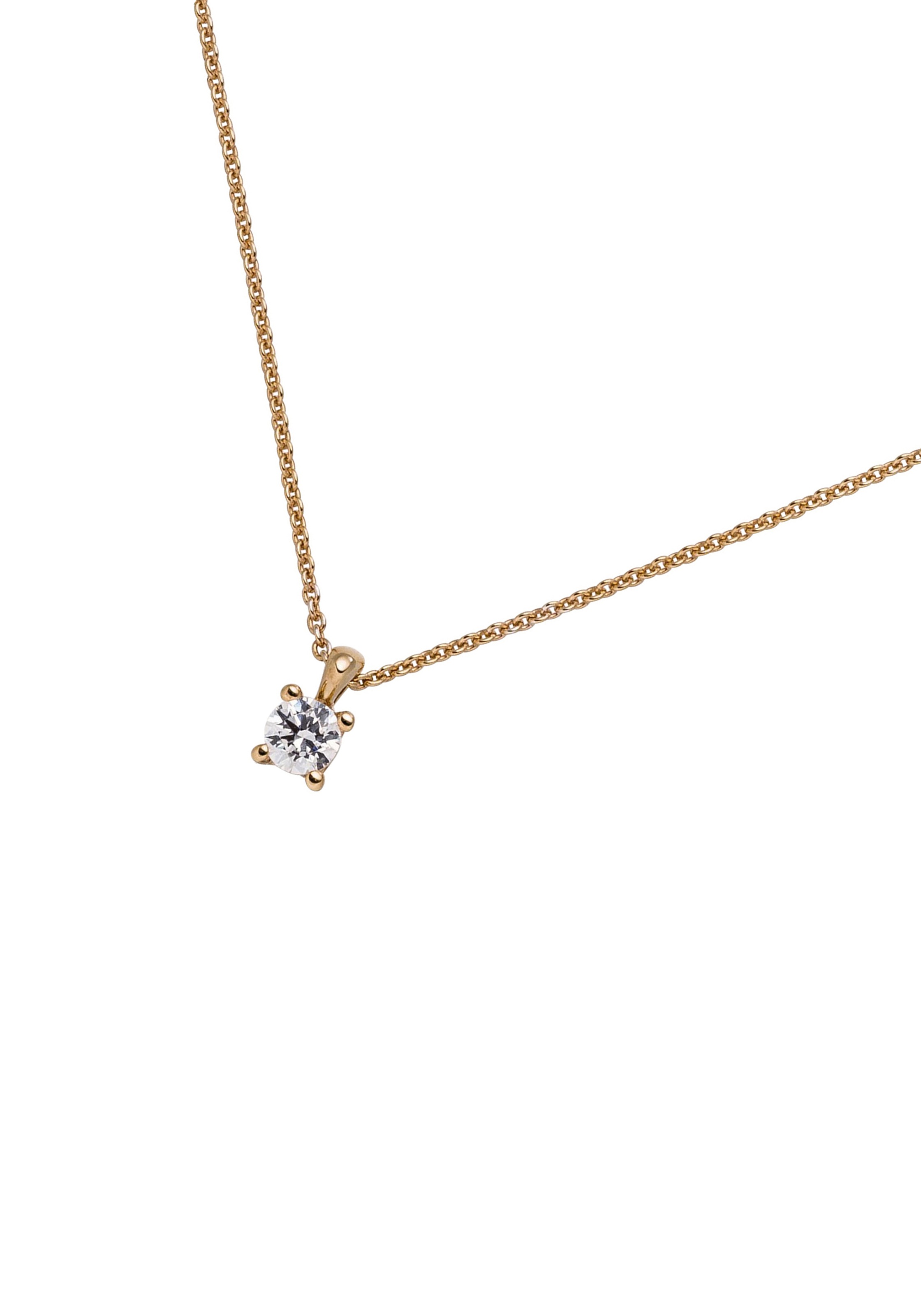 JOBO Kette mit Anhänger »Solitär Diamant Brillant 0,25 ct.«, 585 Roségold 45 cm