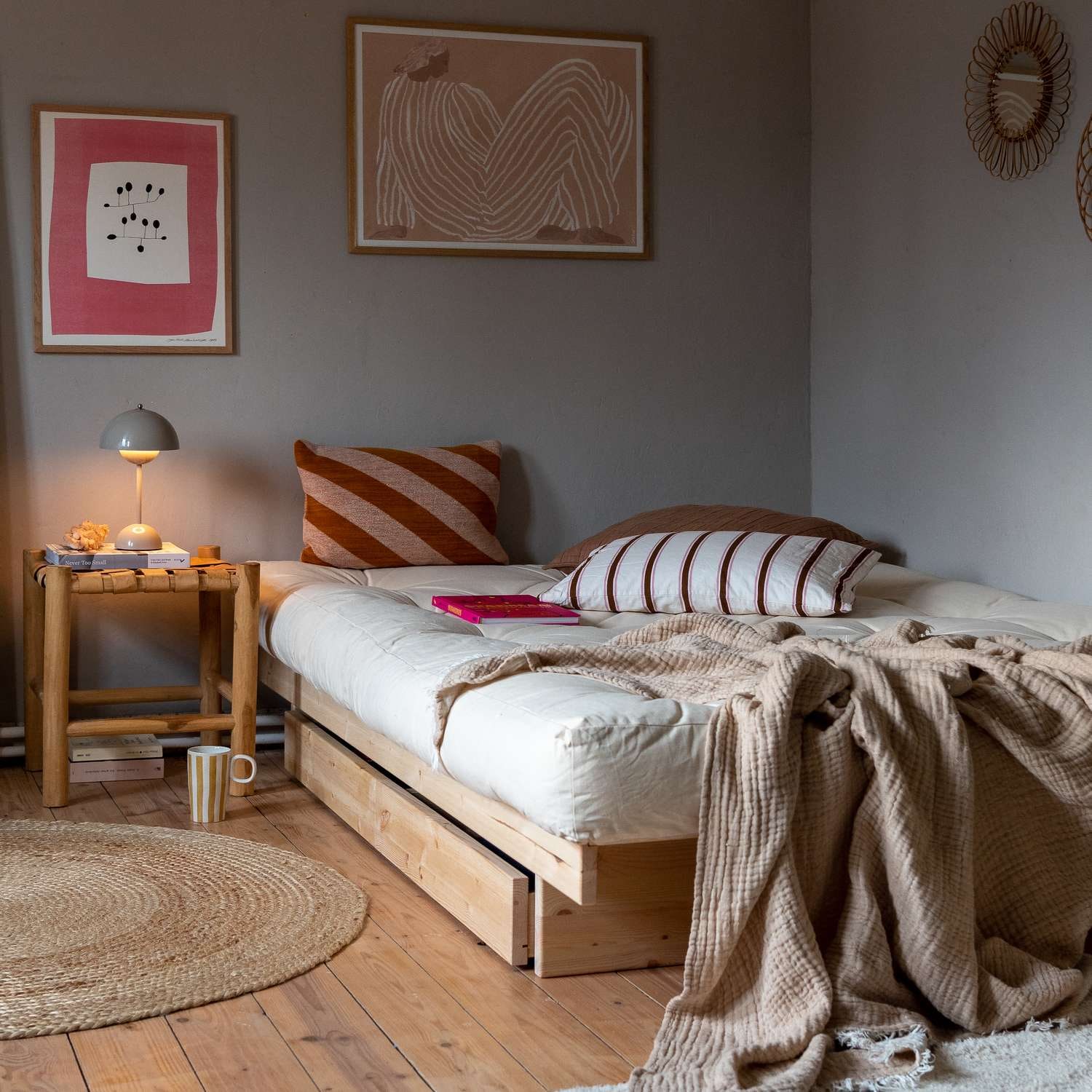 Karup Design Bettgestell »Kanso Bed, Stauraumbett, Bett mit oder ohne Schubladen«, Bett mit/ohne Schubladen, inkl Lattenrost, FSC®zertifiert