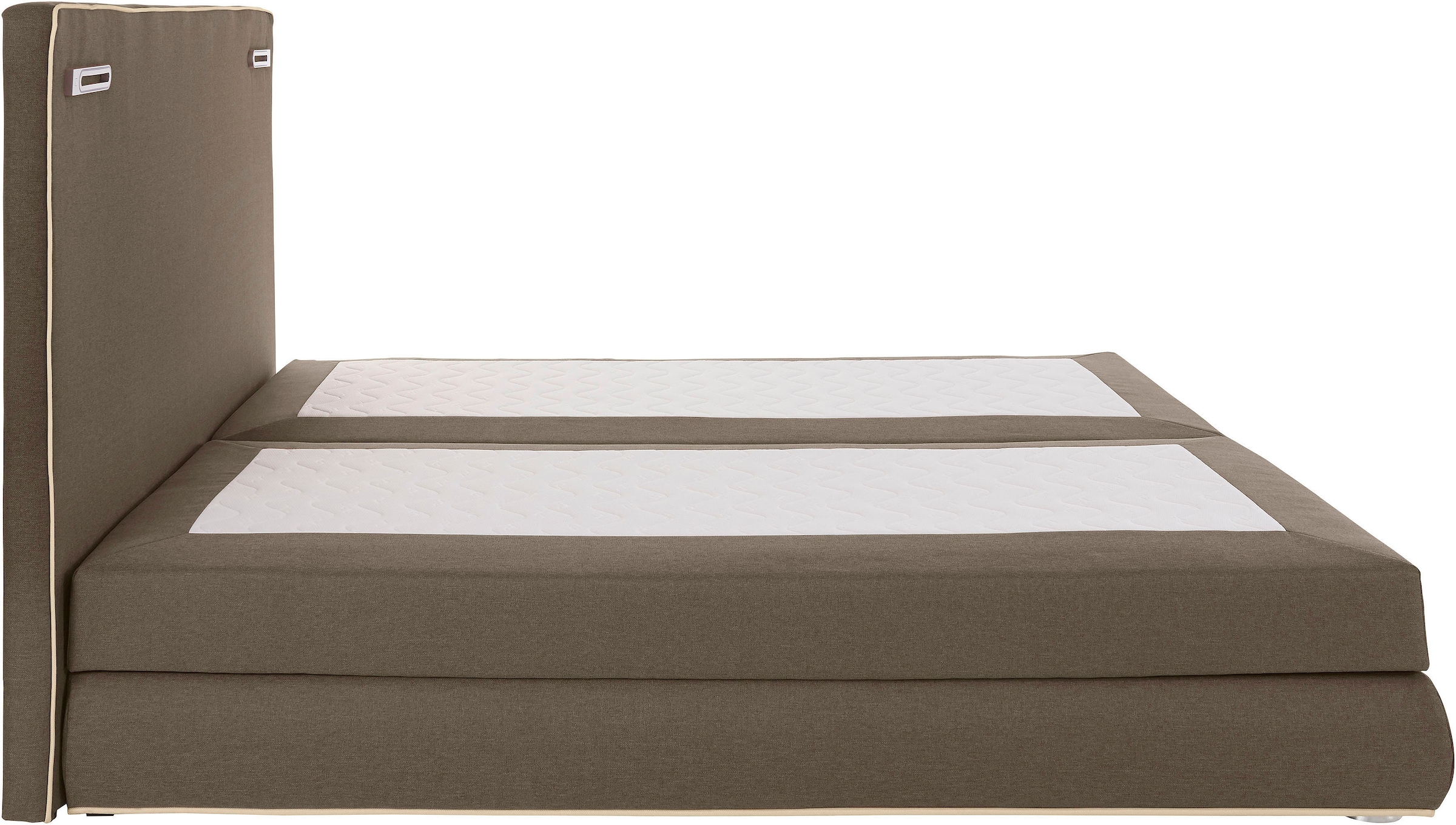 COLLECTION AB Boxspringbett »Ninoni mit Kaltschaummatratze«, inkl. Bettkasten, Topper und wahlweise mit LED-Beleuchtung