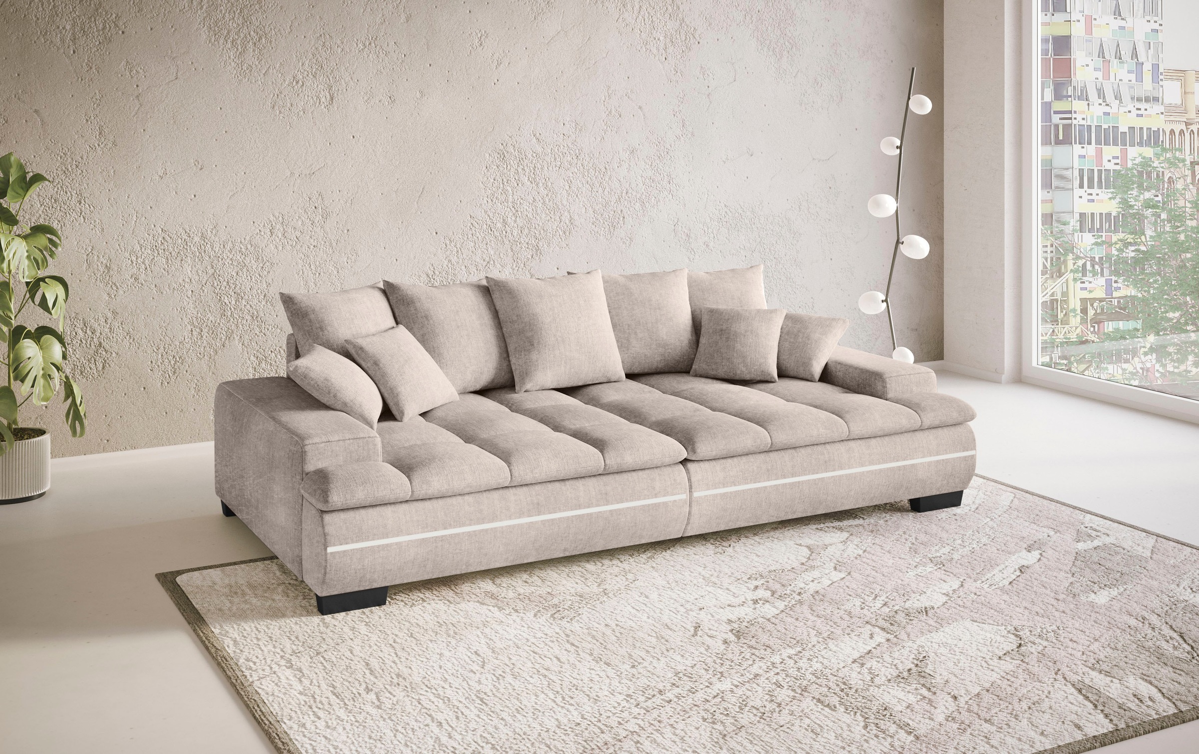 Mr. Couch Big-Sofa »Haiti II«, RGB-LED Beleuchtung, Kaltschaumpolsterung, bis 140 kg belastbar