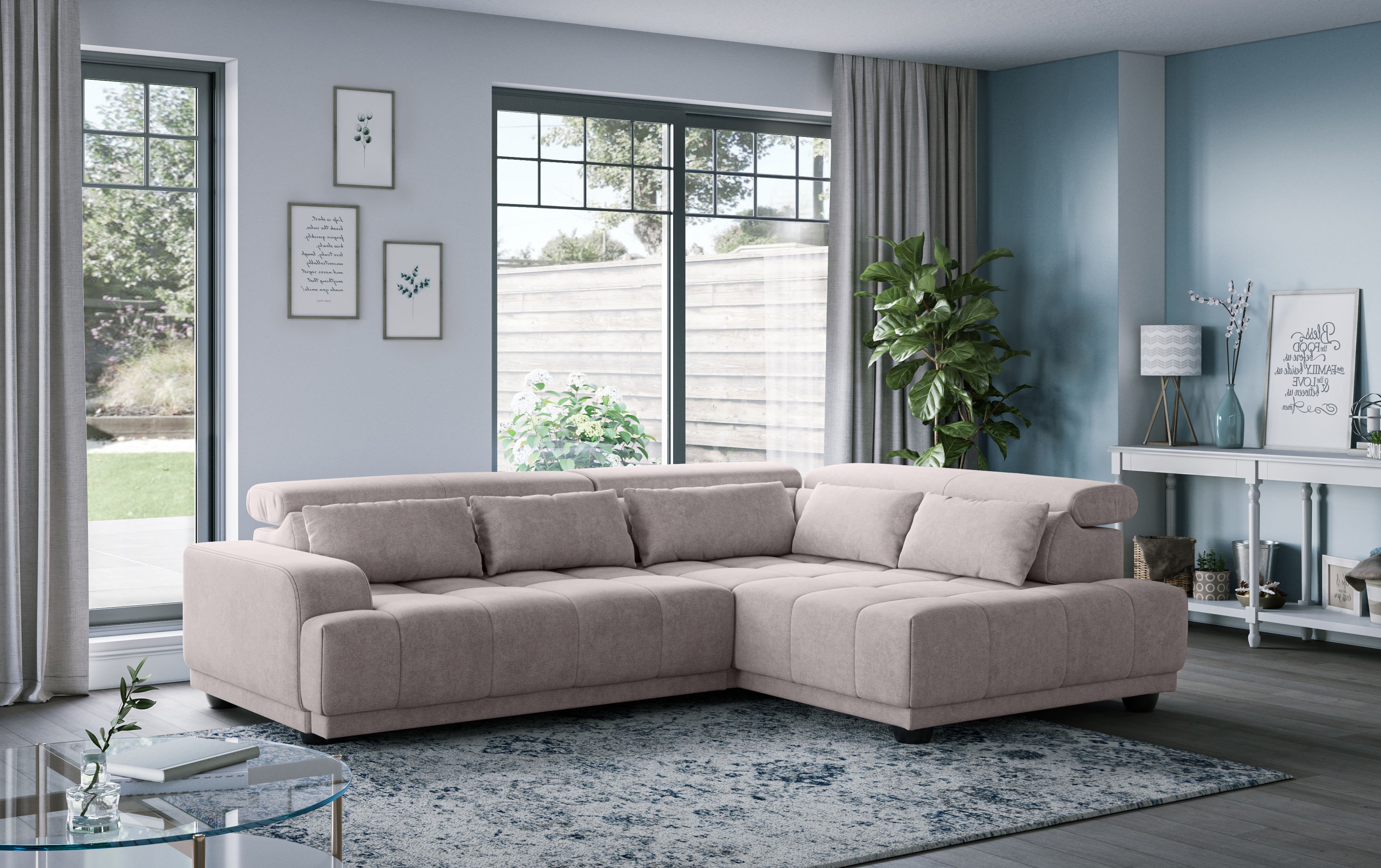 OTTO home Ecksofa "Jade L Form, Breite: 270 cm, mit Kopfteilverstellung & Nierenkissen" optional elektr. Sitztiefenverstellung