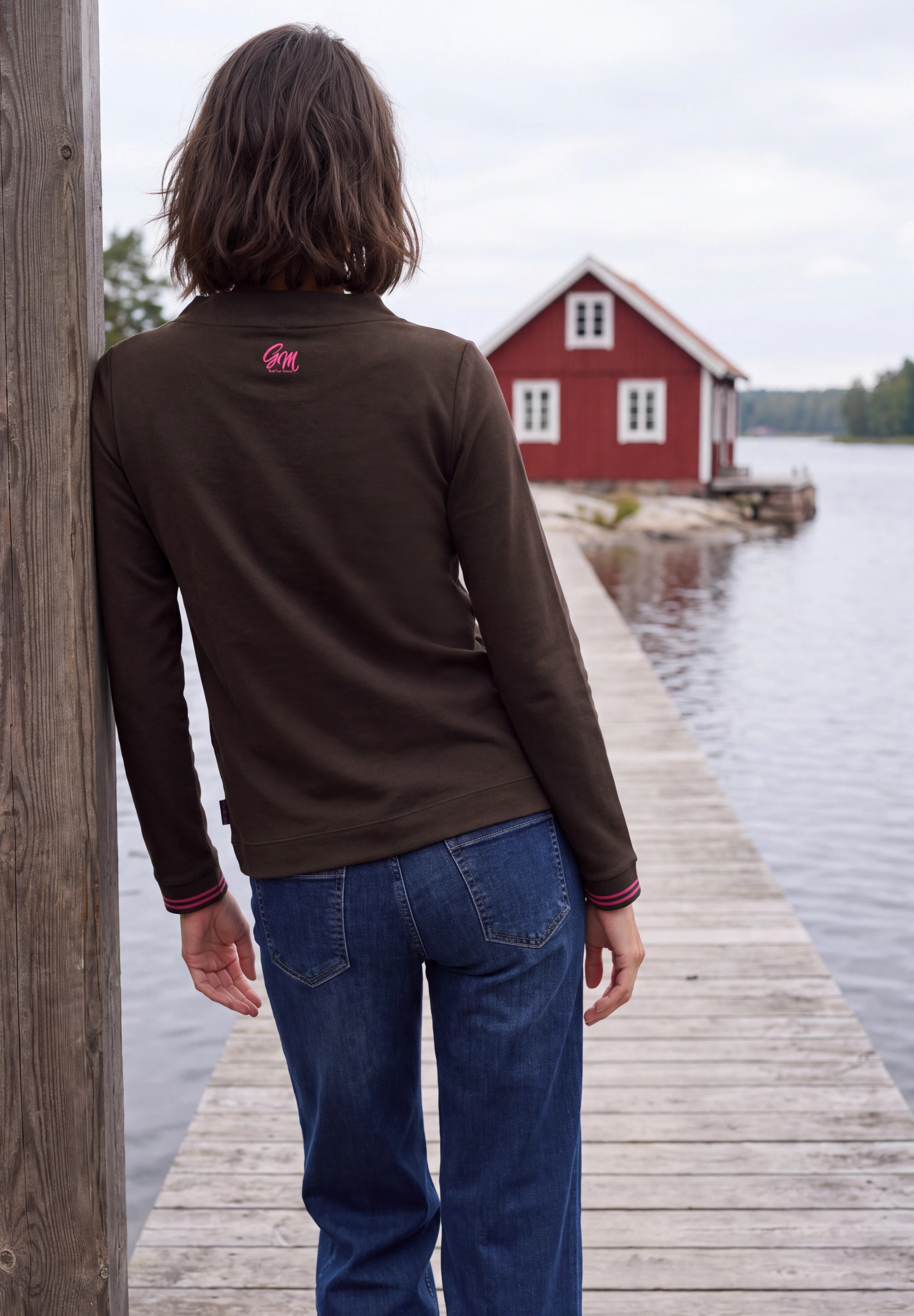 Cecil T-Shirt mit Funnel Neck und Print