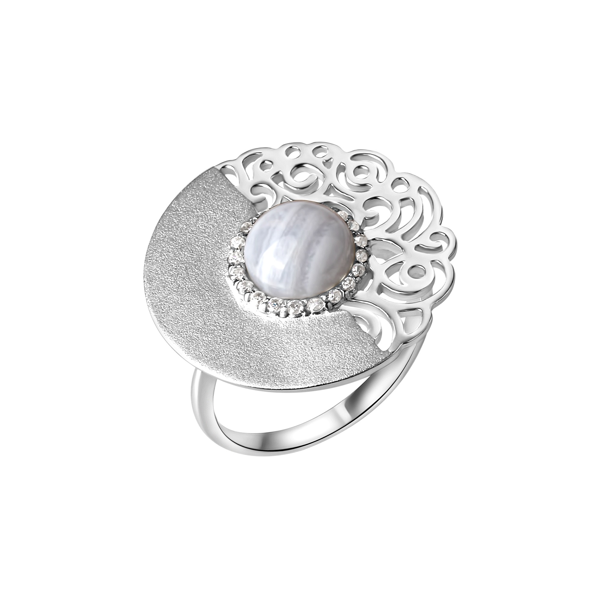Fingerring VIVANCE "925/- Sterling Silber rhodiniert" Gr. 52, weiß, Fingerringe, Damen, 052 (16,6), Silber 925 (Sterlingsilber), Fingerring