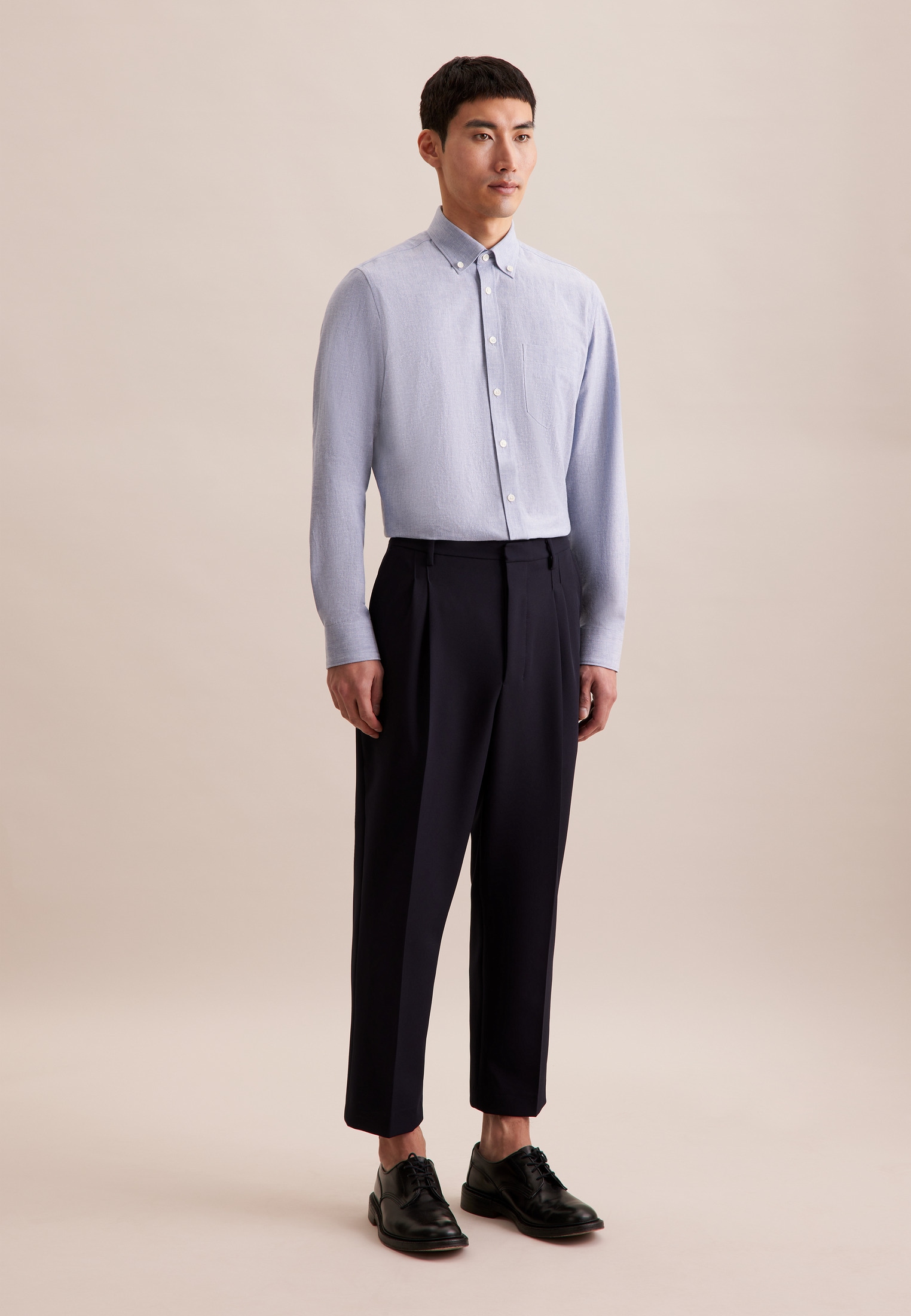 seidensticker Businesshemd »Schwarze Rose«, Slim Langarm Button-Down-Kragen Uni