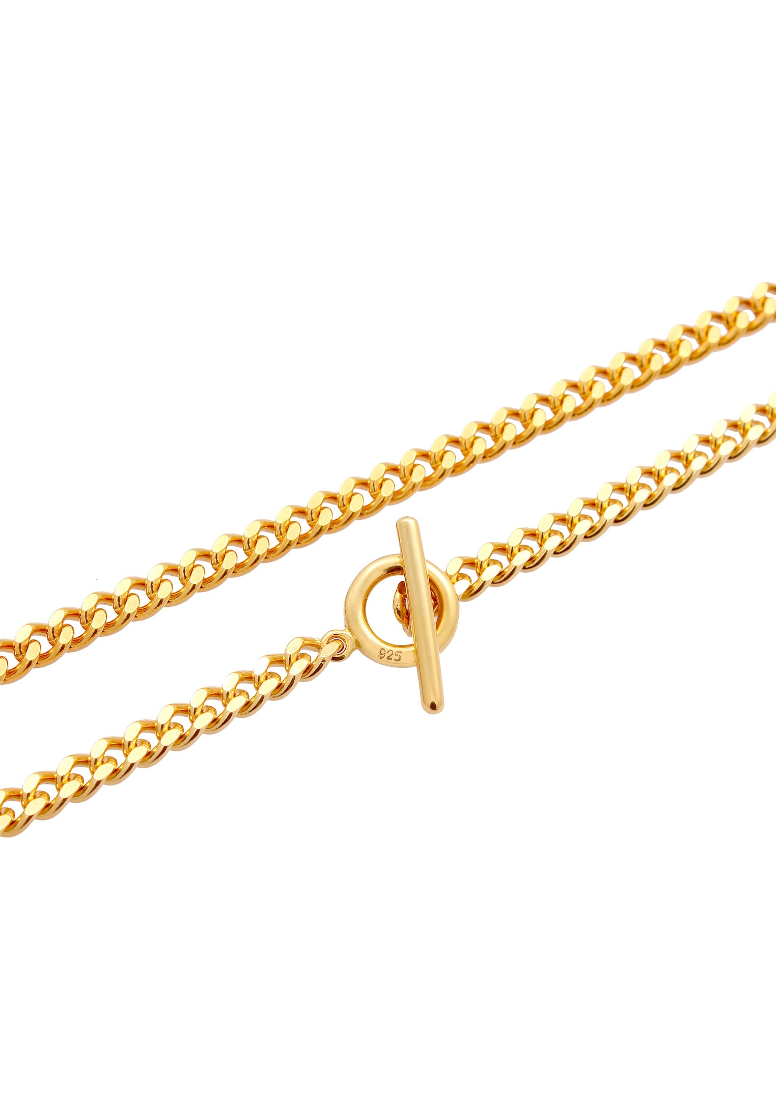 Elli Choker »Halskette Panzerkette Choker Kreis Stab 925 Silber«