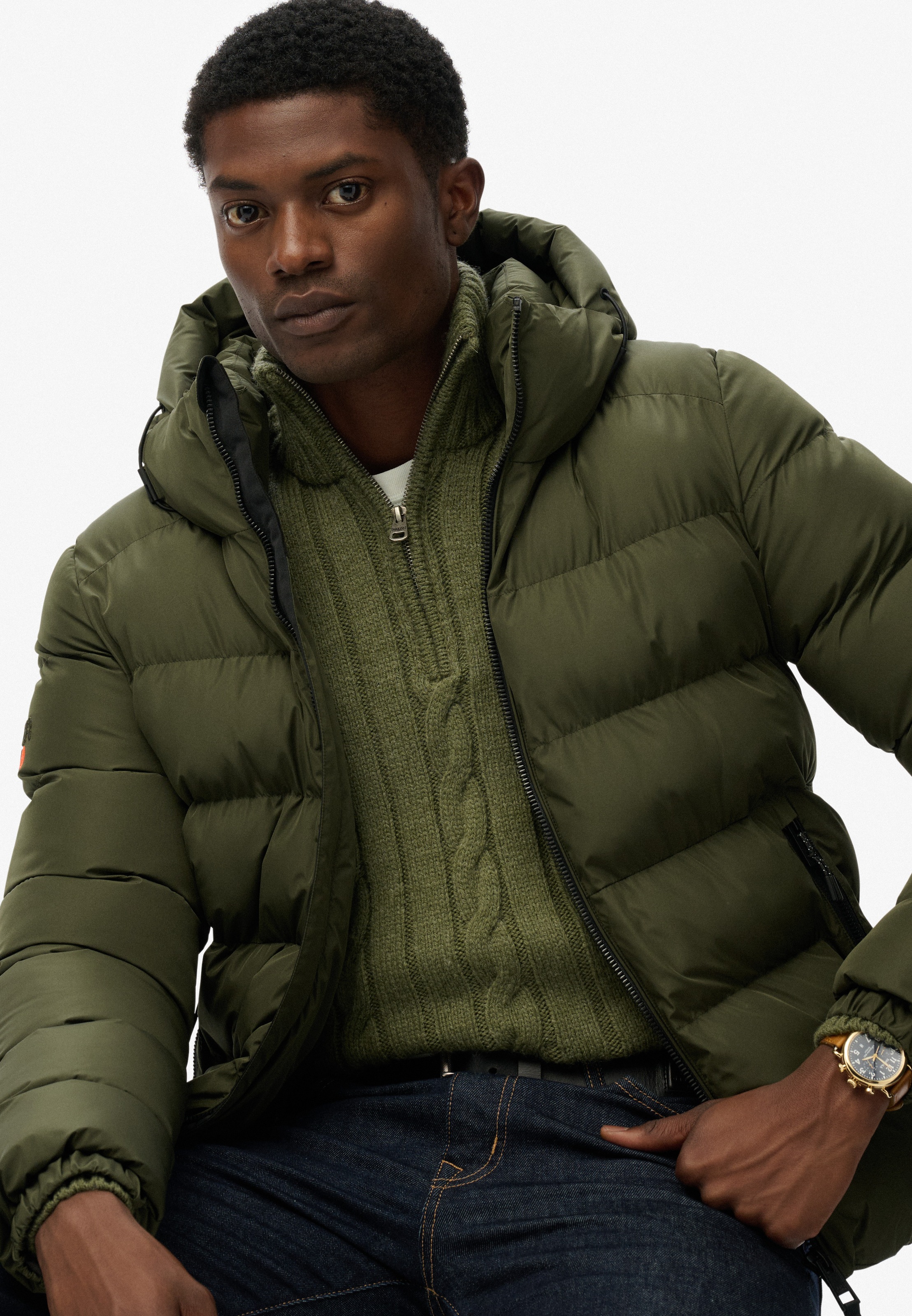 Thumbnail - Superdry Steppjacke "HOODED SPORTS PUFFER JACKET" mit Kapuze Kunstfaser, relaxed fit