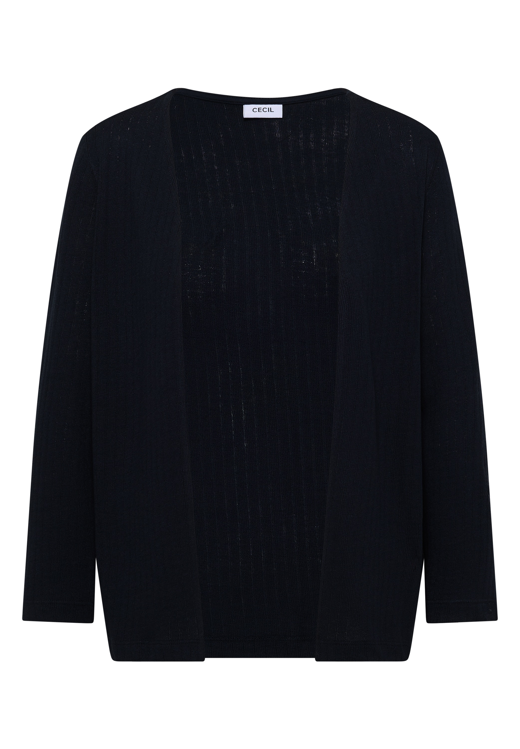 Cardigan CECIL, Herren, Gr. M (40), universal blau, Stoff, 55% Viskose, 45% Polyester, unifarben, comfort fit normal, ohne Ausschnitt, Bündchen, Strickjacken, mit 3/4 Ärmeln 3