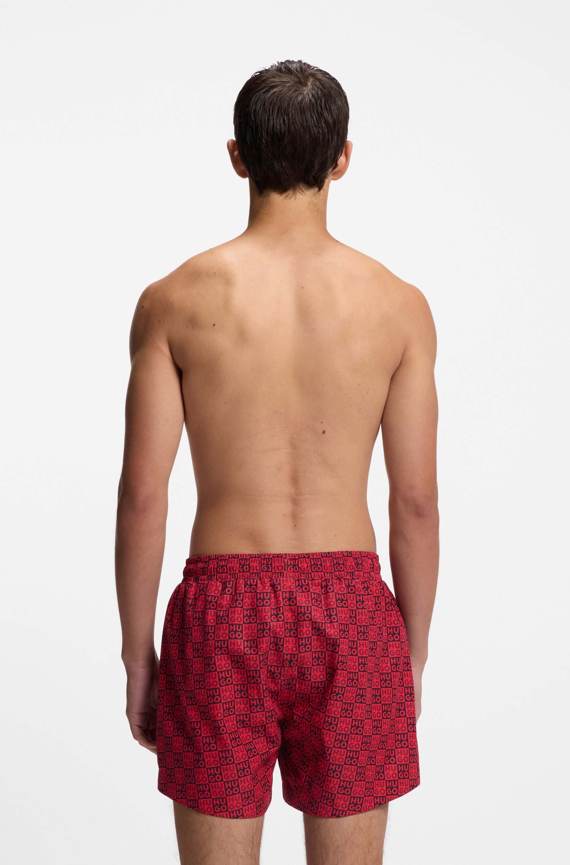 HUGO Underwear Badeshorts »AARON« mit Schachbrett-Logos, elastischer Bund