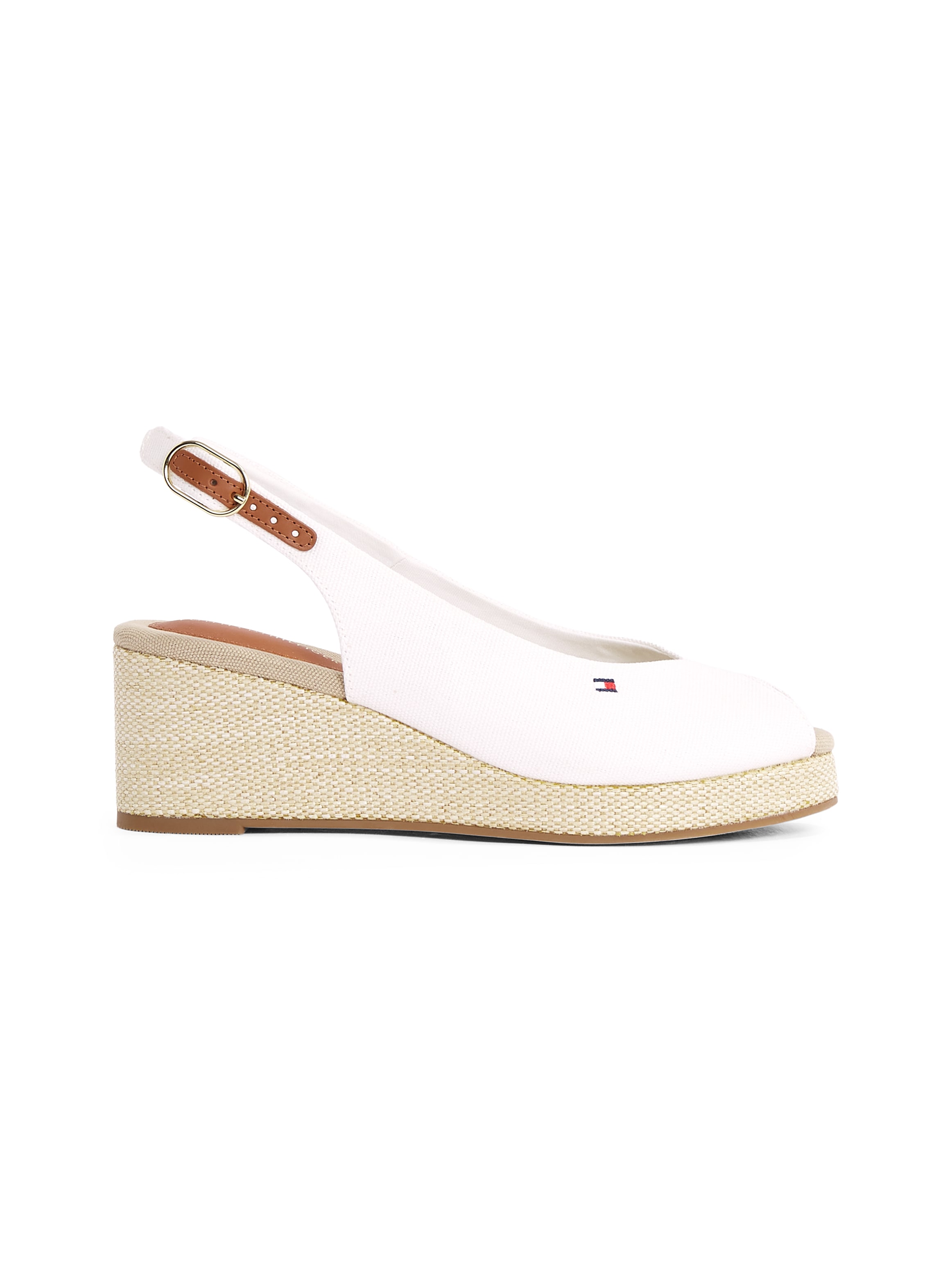 Tommy Hilfiger Keilsandalette »FLAG MID WEDGE ESPAD SLINGBACK«, Plateau, Sommerschuh, Riemchensandale mit verstellbarer Schnalle