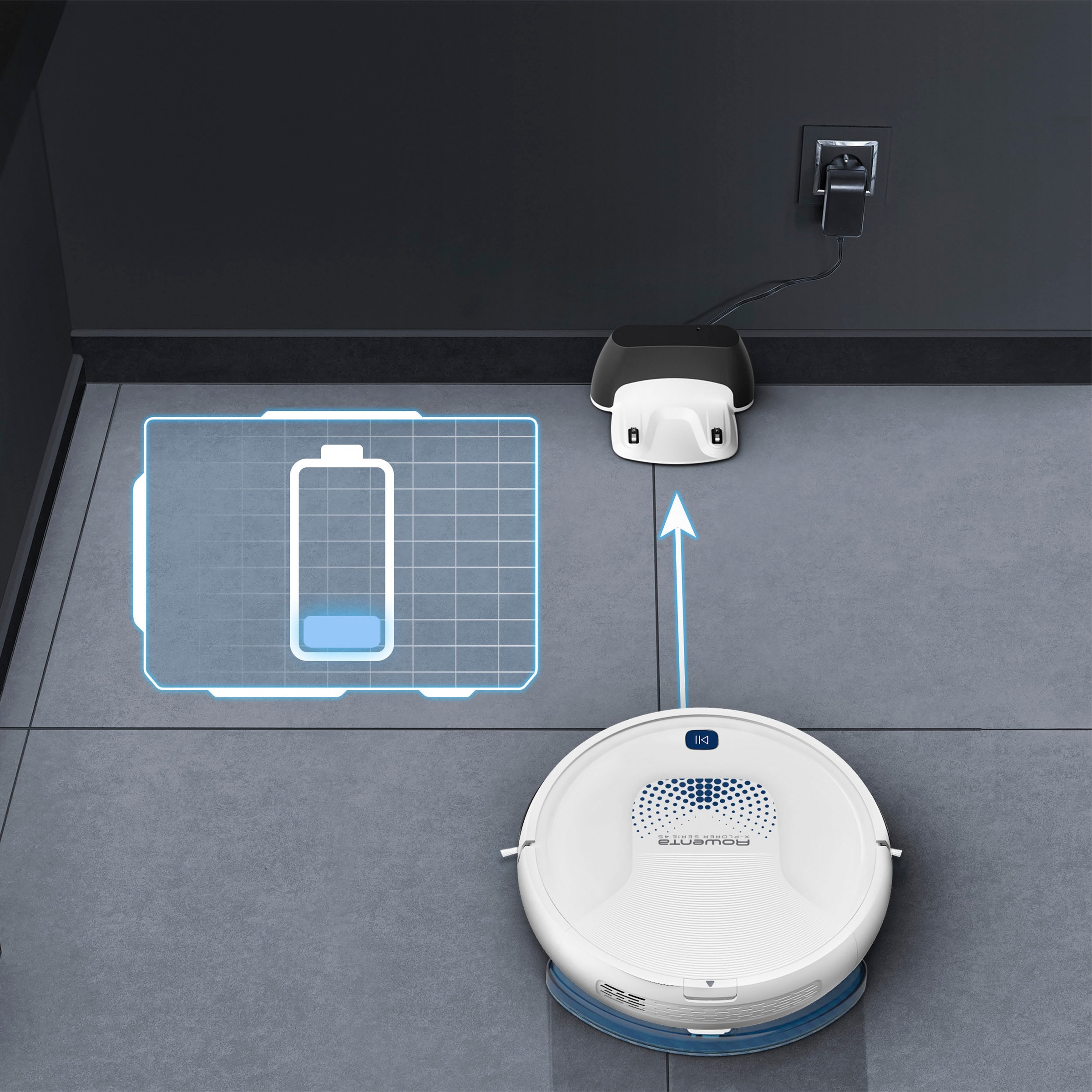 Rowenta Saugroboter online zentrale Laufzeit, »RR8277 | Appsteuerung, Bürste, 90m² Min. Aqua«, 45 BAUR X-Plorer bestellen 150 Serie