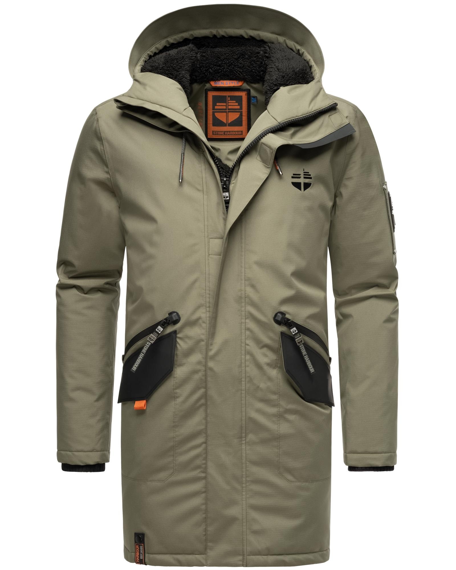 Stone Harbour Wintermantel »Ragaan«, modischer Herren Winterparka mit Teddyfell Futter