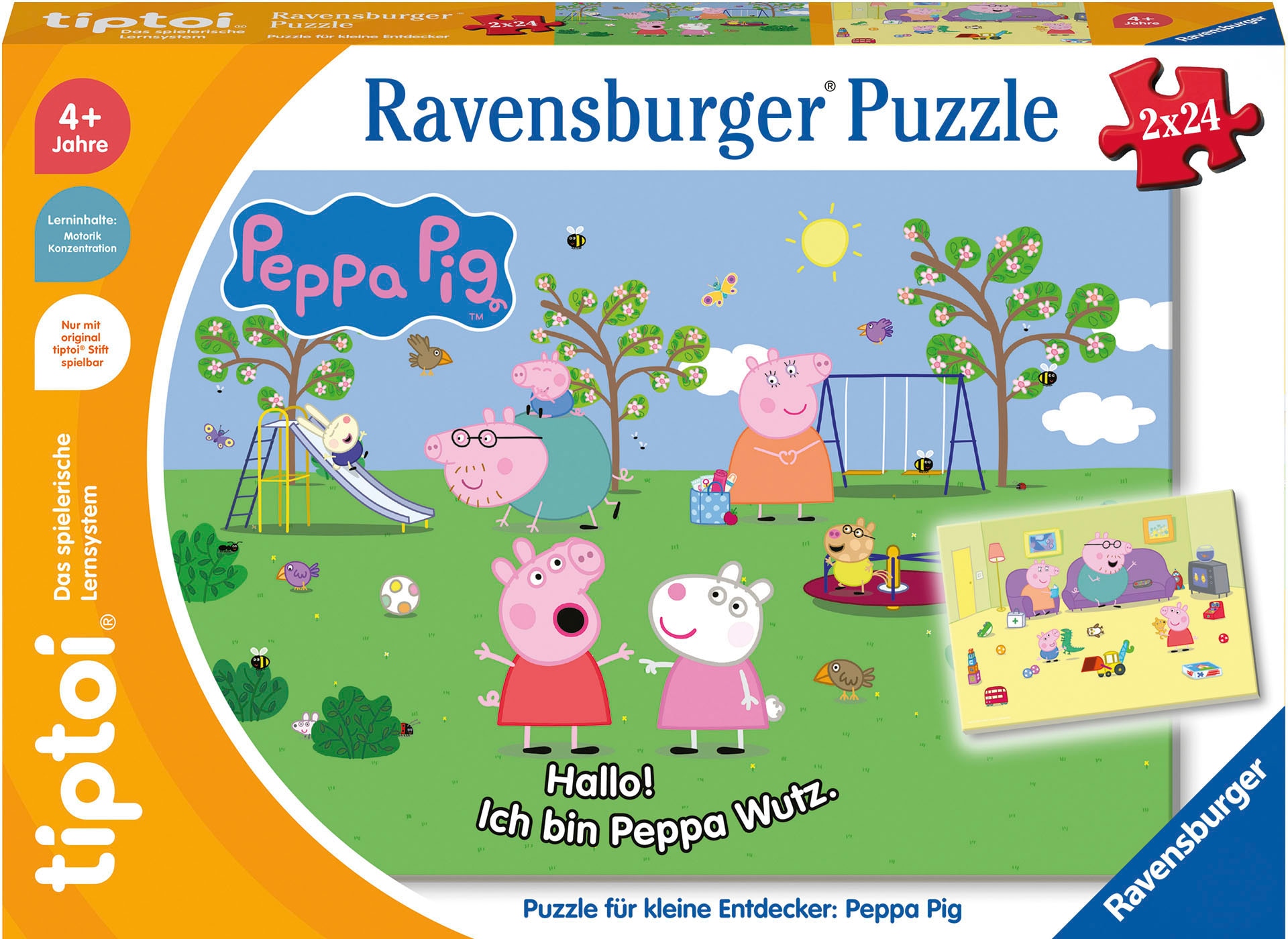 Ravensburger Puzzle »tiptoi® Puzzle für kleine Entdecker: Peppa Pig«, (2 x 24 Teile) Made in Europe