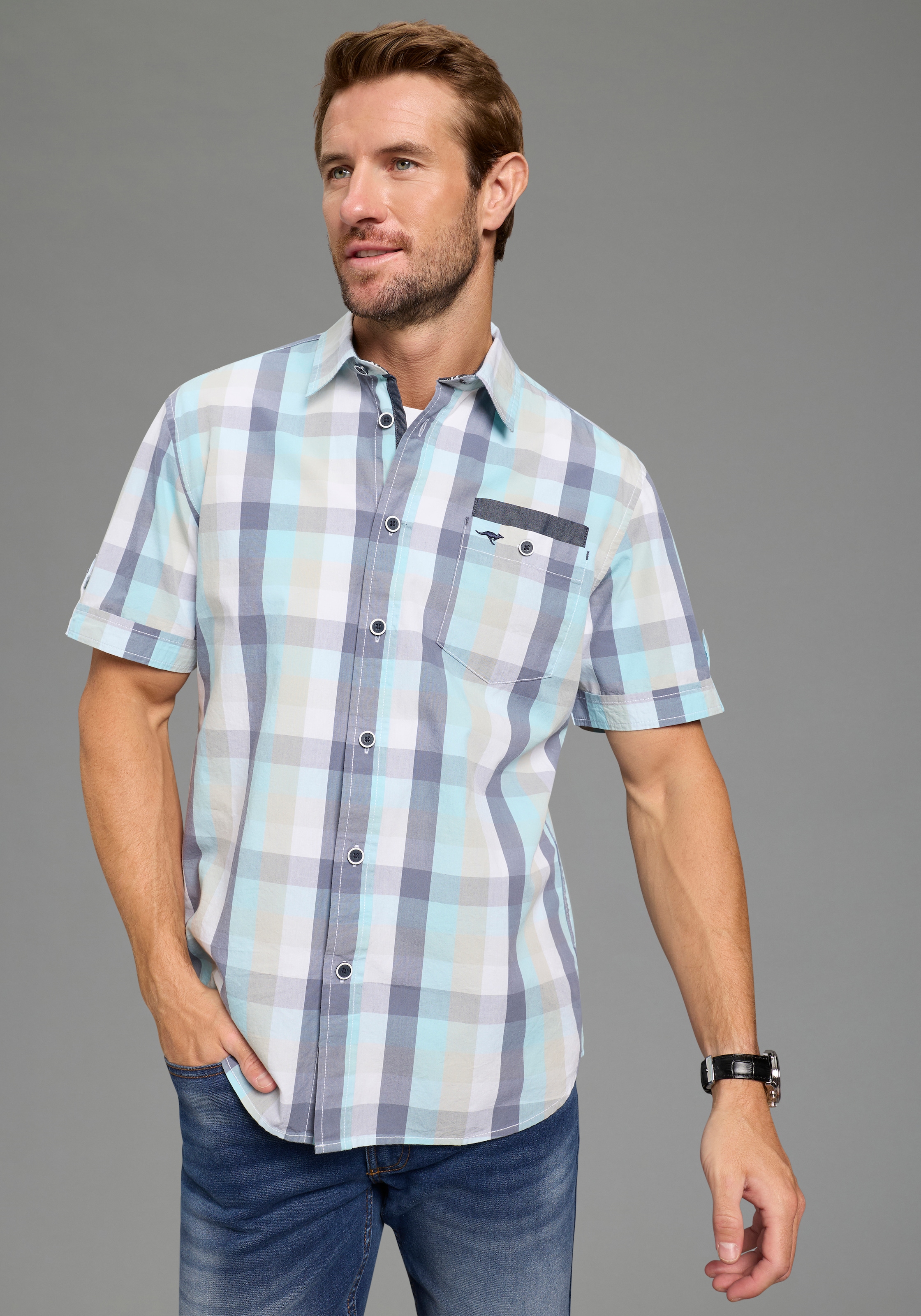 KangaROOS Kurzarmhemd Kurzarm, für Casual- und Streetwear, aus Baumwolle, C günstig online kaufen