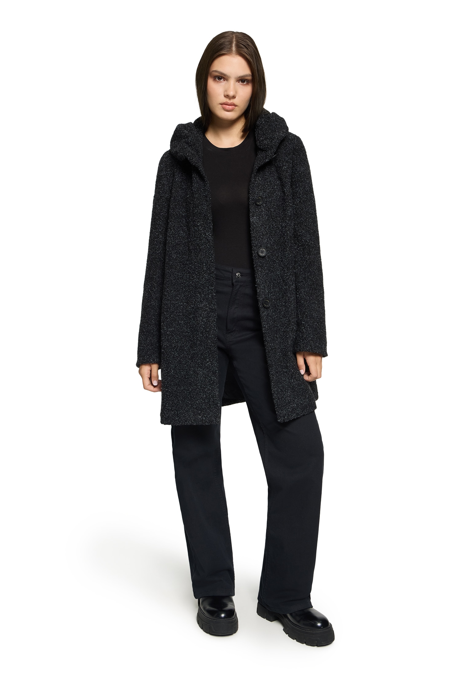 Gil Bret Wolljacke ohne Kapuze mit extra hohem Kragen