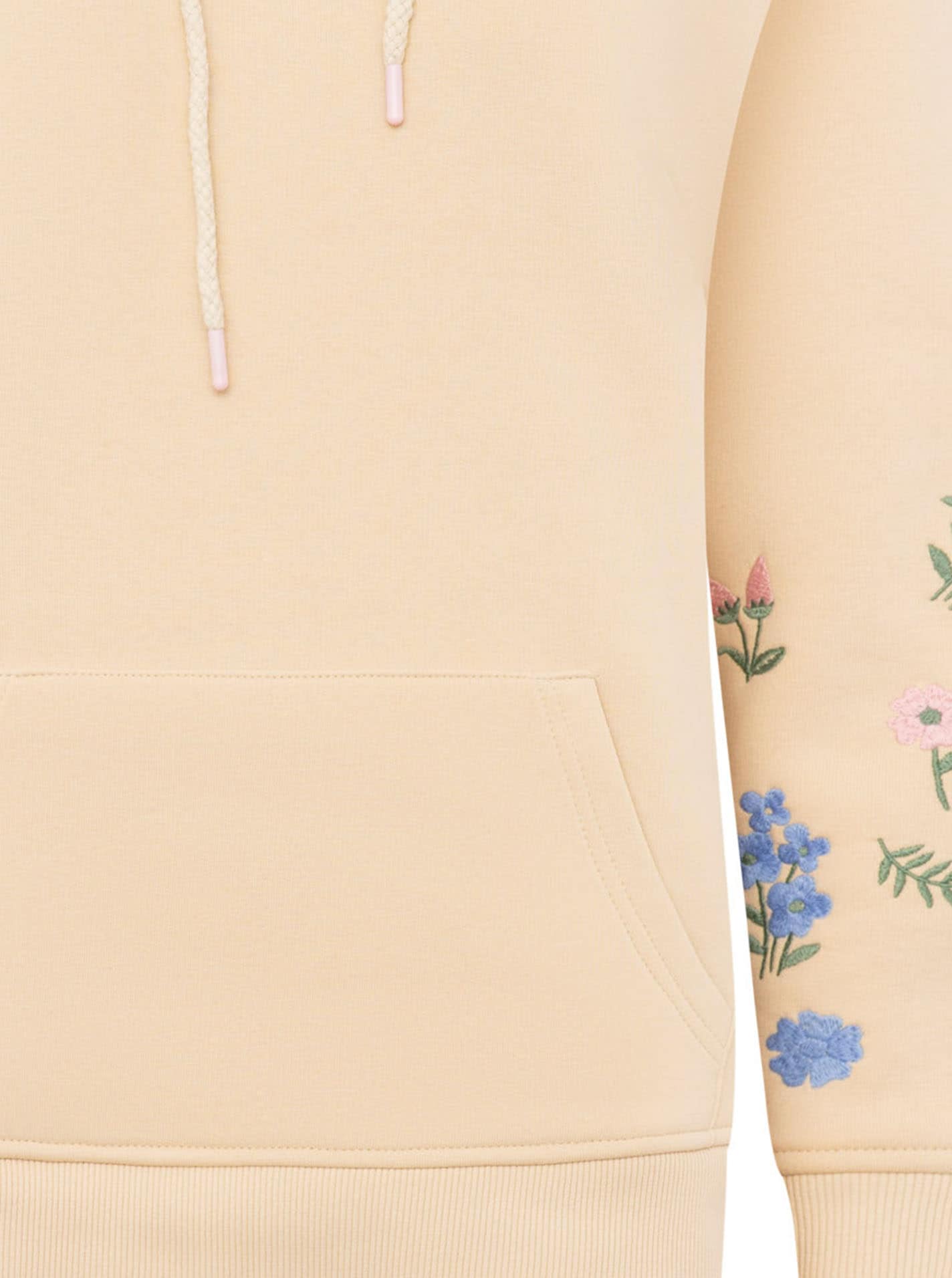 Zwillingsherz Hoodie »"Blumenranken"«, mit gestickten Blumen am Arm, Kapuze, Fronttasche
