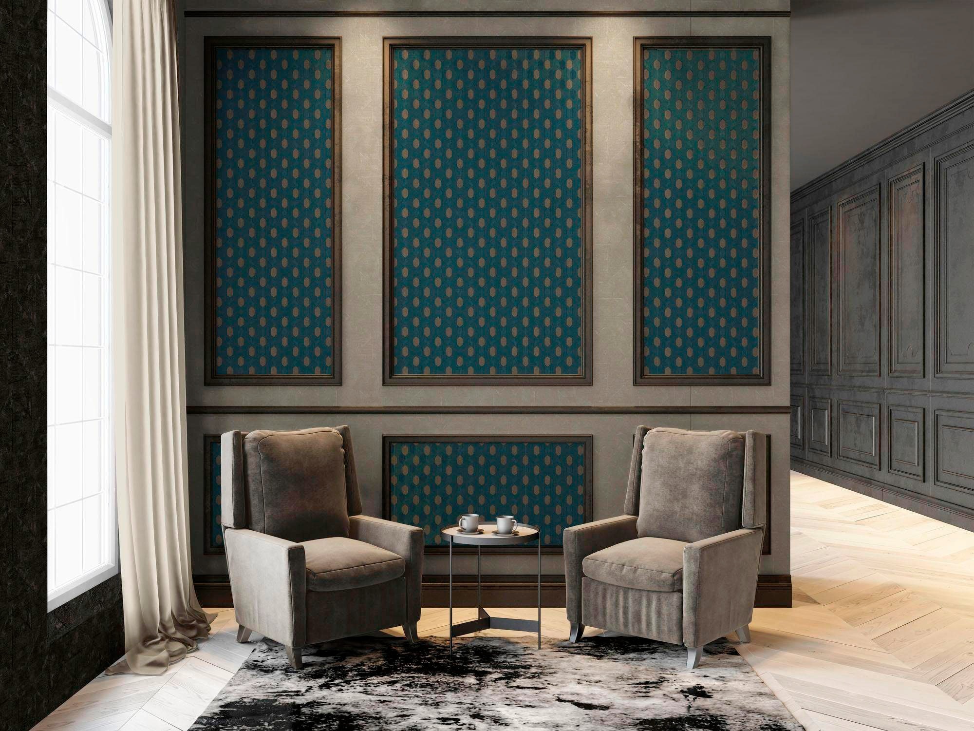 Architects Paper Vliestapete »Absolutely Chic«, Strukturmuster-gemustert-Motiv, Struktur Tapete Design Grafik Vliestapete Metallic Tapeten Wohnzimmer