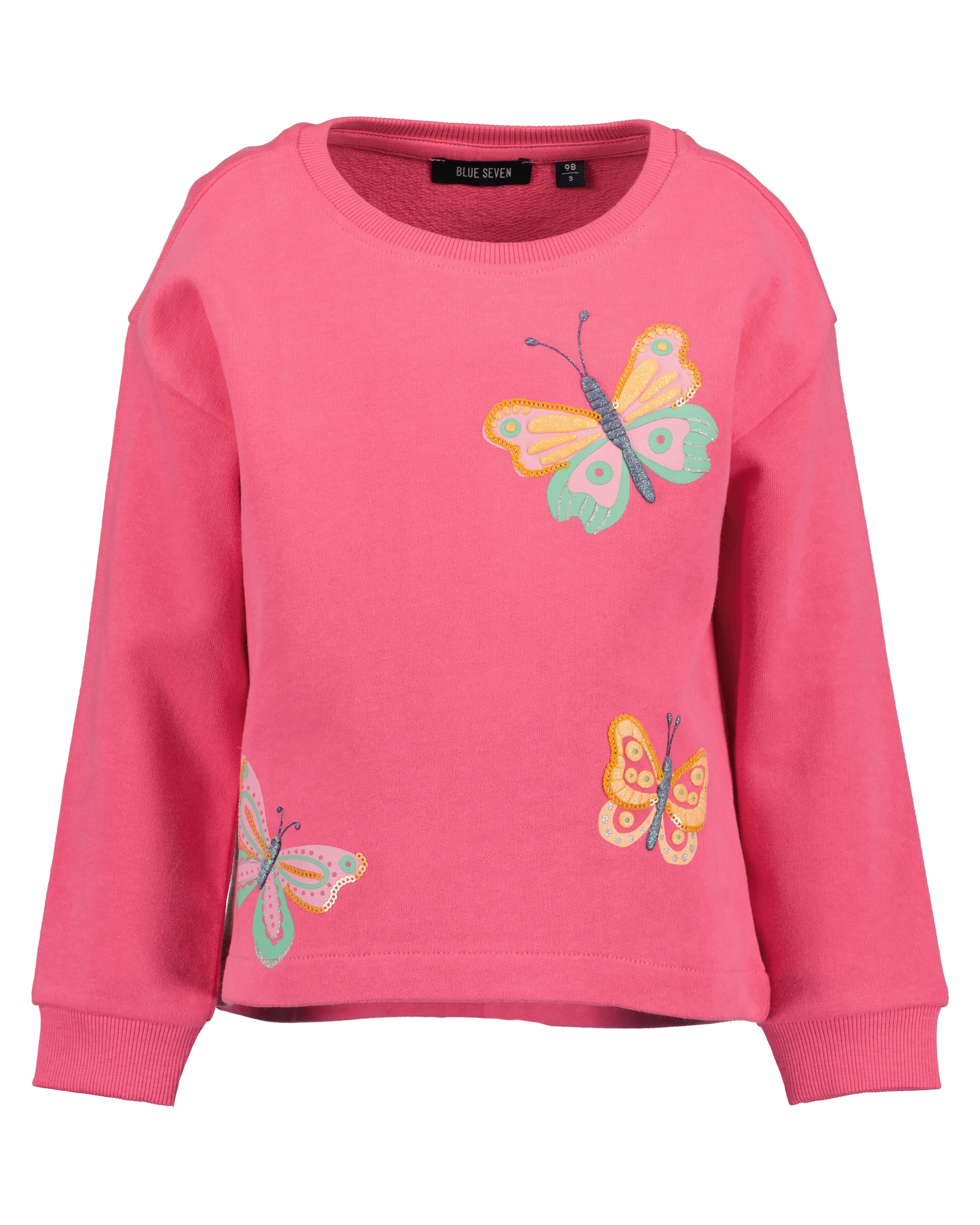 BLUE SEVEN Mädchen Sweater "Blue Seven Mädchen Sweatshirt langarm"4210, pink, Gr. 98, 100% Baumwolle, Sweatshirts