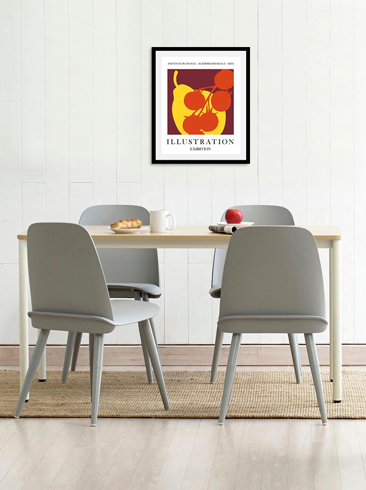 queence Bild "Eliott", Obst-Obst Bilder-Essen-Lebensmittel-Kunst-Schriftzug günstig online kaufen