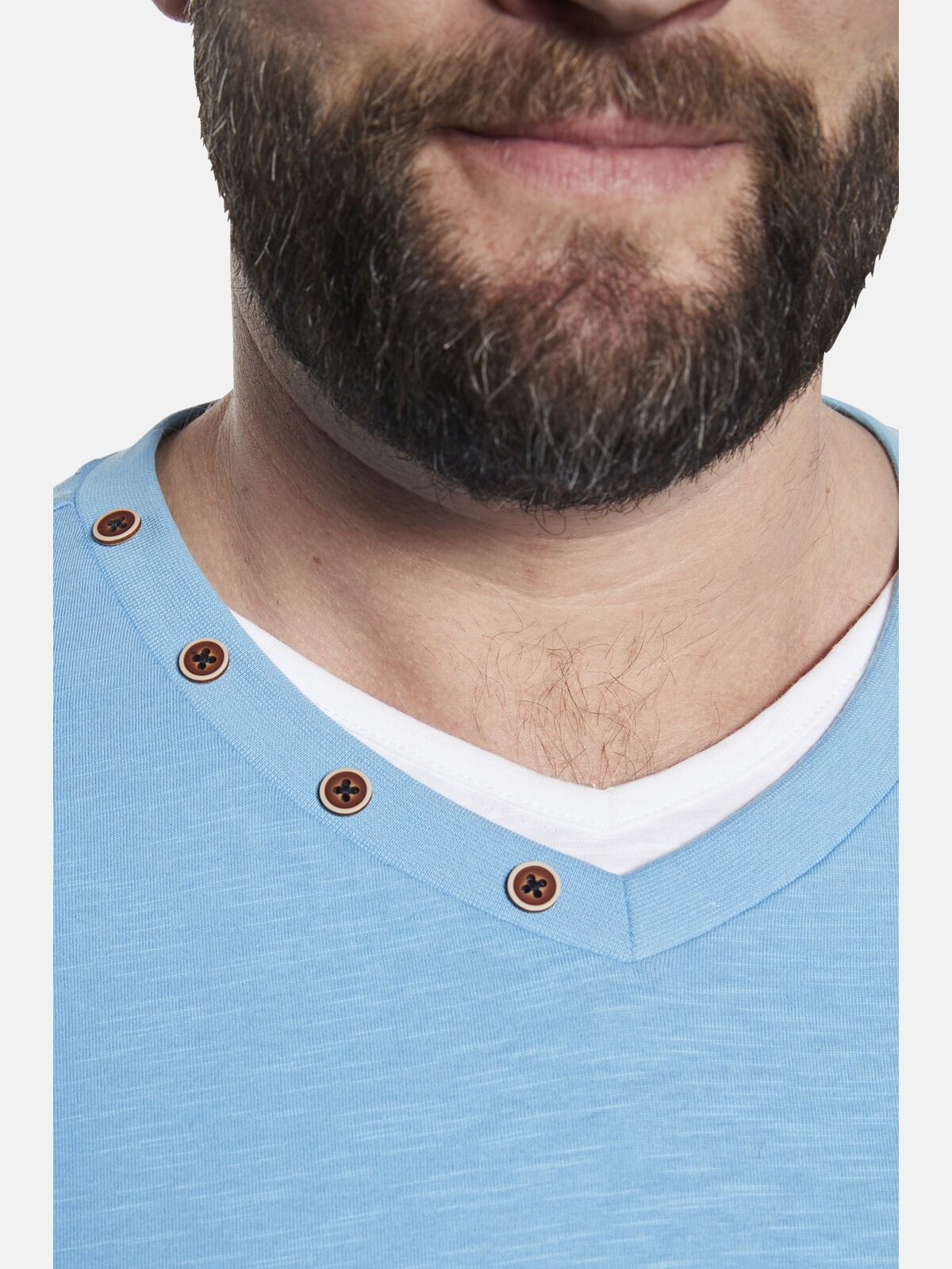 Charles Colby T-Shirt »T-Shirt EARL KENDRAYK«, (1 tlg.), mit Zierknöpfen am Ausschnitt