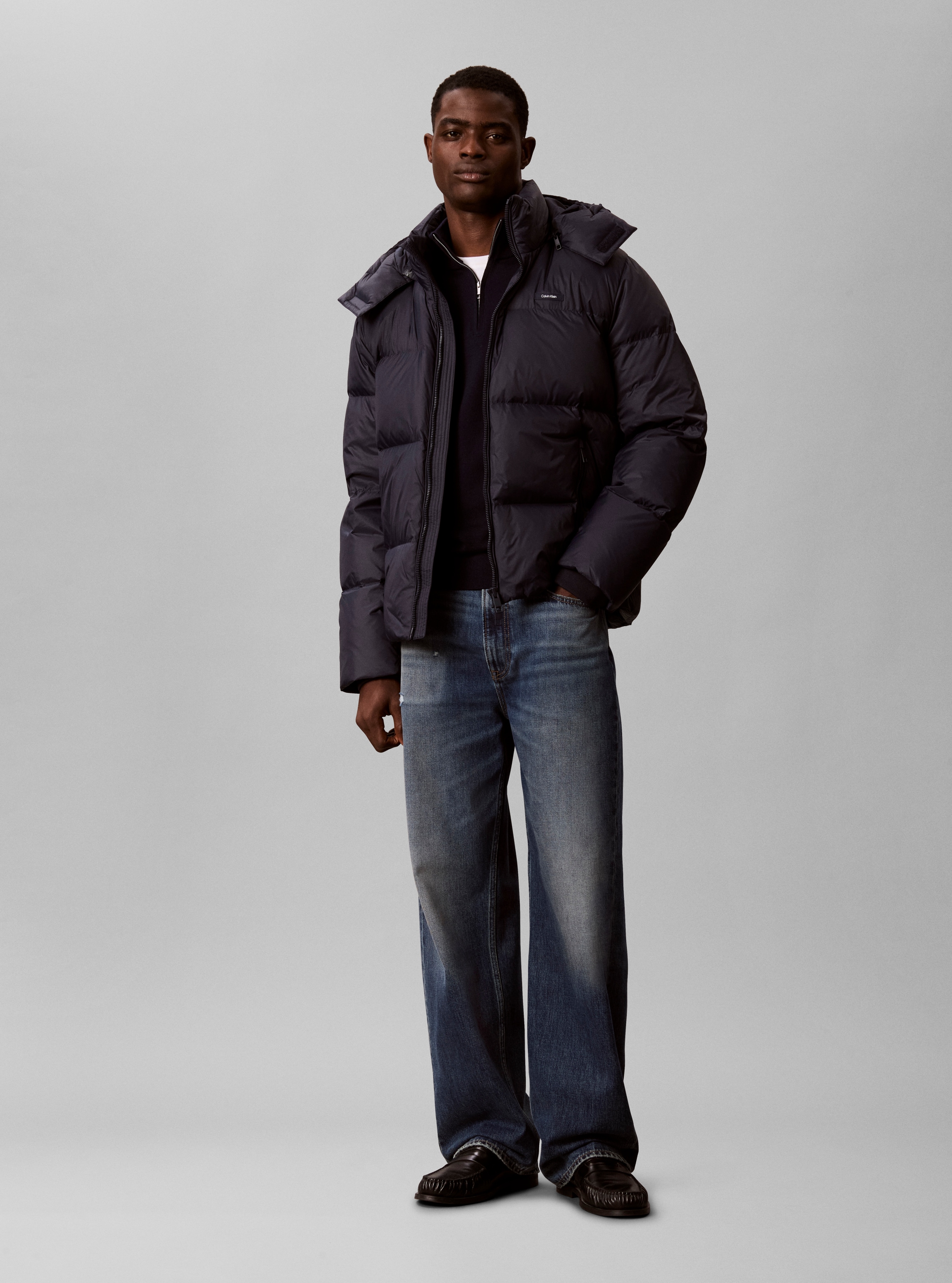 Calvin Klein Steppjacke »NYLON DETACHABLE HOOD DOWN« mit Kapuze Regular fit mit Kapuze