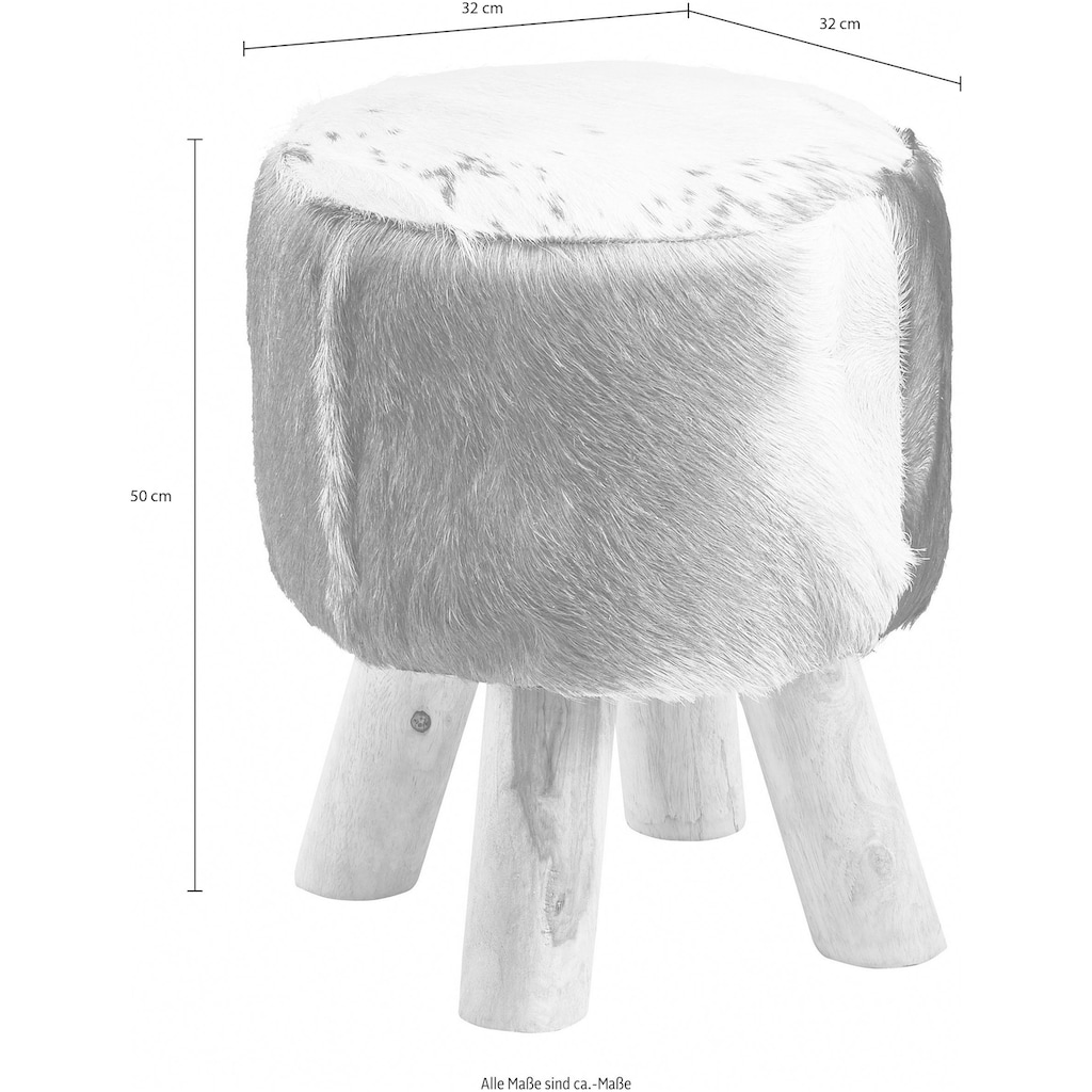 Home affaire Hocker »Kuhfell«, mit Holzbeinen