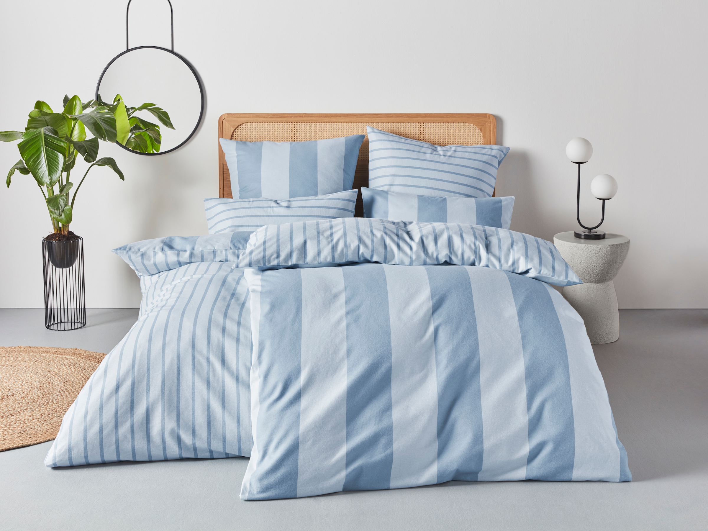 OTTO home Wendebettwäsche "Sari in verschiedenen Qualitäten" 2 ab Gr. 135x200 cm, Wendedesign, moderne Bettwäsche mit Streifen