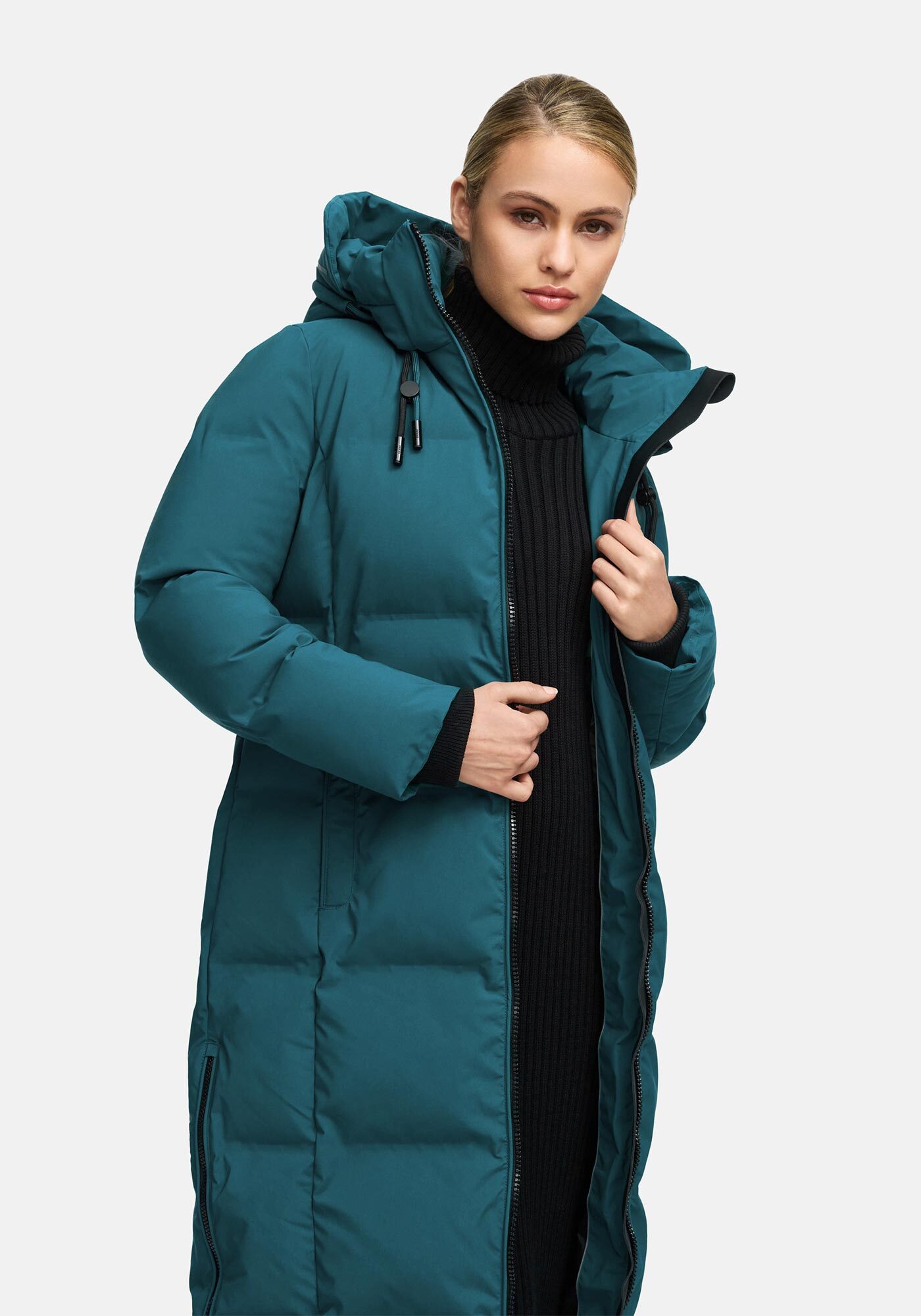 Thumbnail - Marikoo Winterjacke "Tikoraa" mit extra langem Schnitt und hohem Kragen