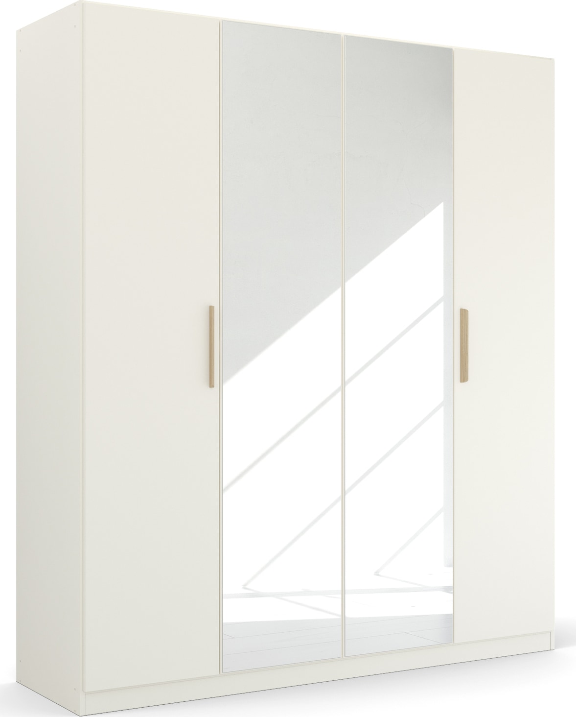 rauch Kleiderschrank "Drehtürenschrank Schrank Garderobe Ankleide SKANDI BY QUADRA SPIN" Breiten: 181/226/271 cm, Höhe 210 cm, im Landhaus-Stil mit Massivholzgriffen, vollflächige SpiegeltÜren