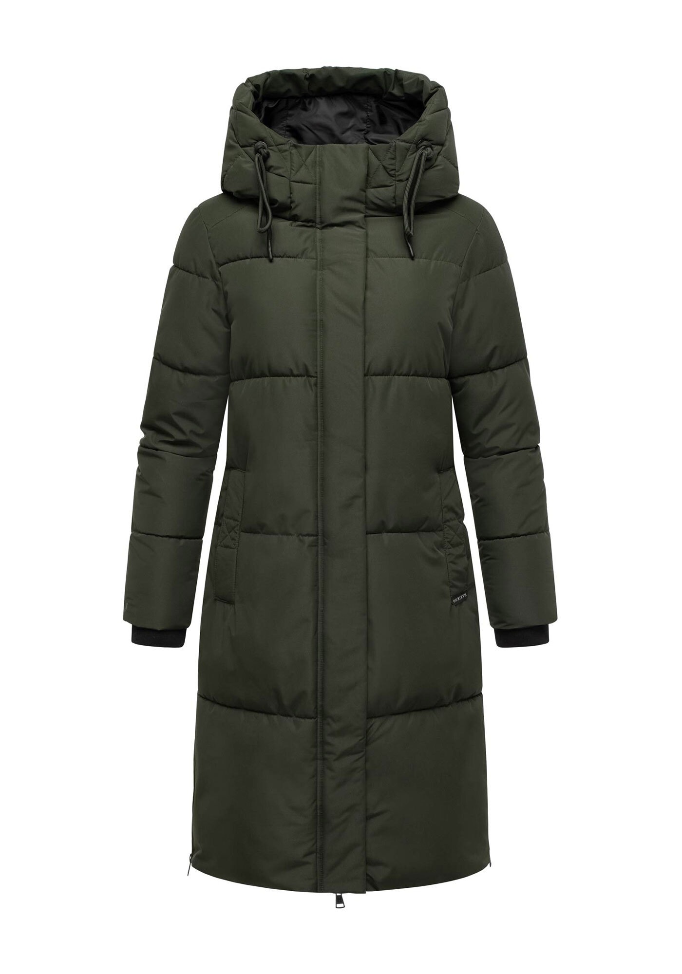 Winterjacke MARIKOO "Michikoo", Damen, Gr. M, grün (schwarzolive), Obermaterial: 100% Polyester; Futter: 100% Polyester; Wattierung: 100% Polyester; Ärmelfutter: 100% Polyester, Jacken Winterjacke, Extra langer Schnitt mit seitlichen Belüftungsöffnungen 3
