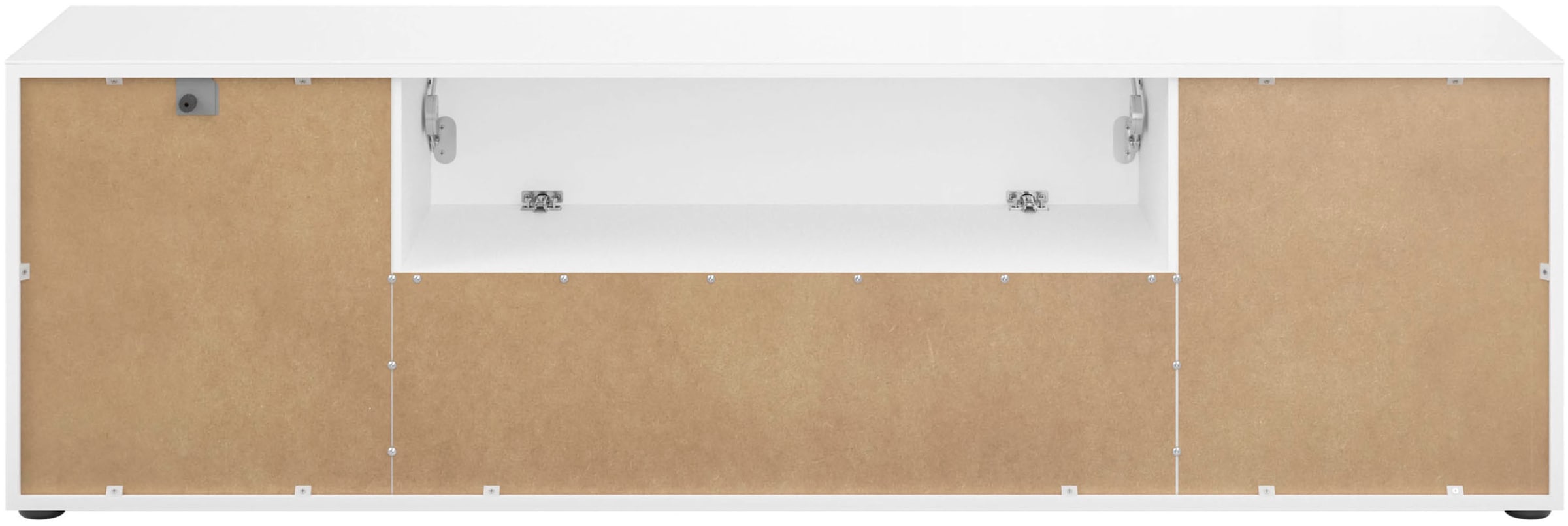 Manjana Möbel Lowboard »Lowboard mit Chrom oder Schwarz matten Metallgriffen«