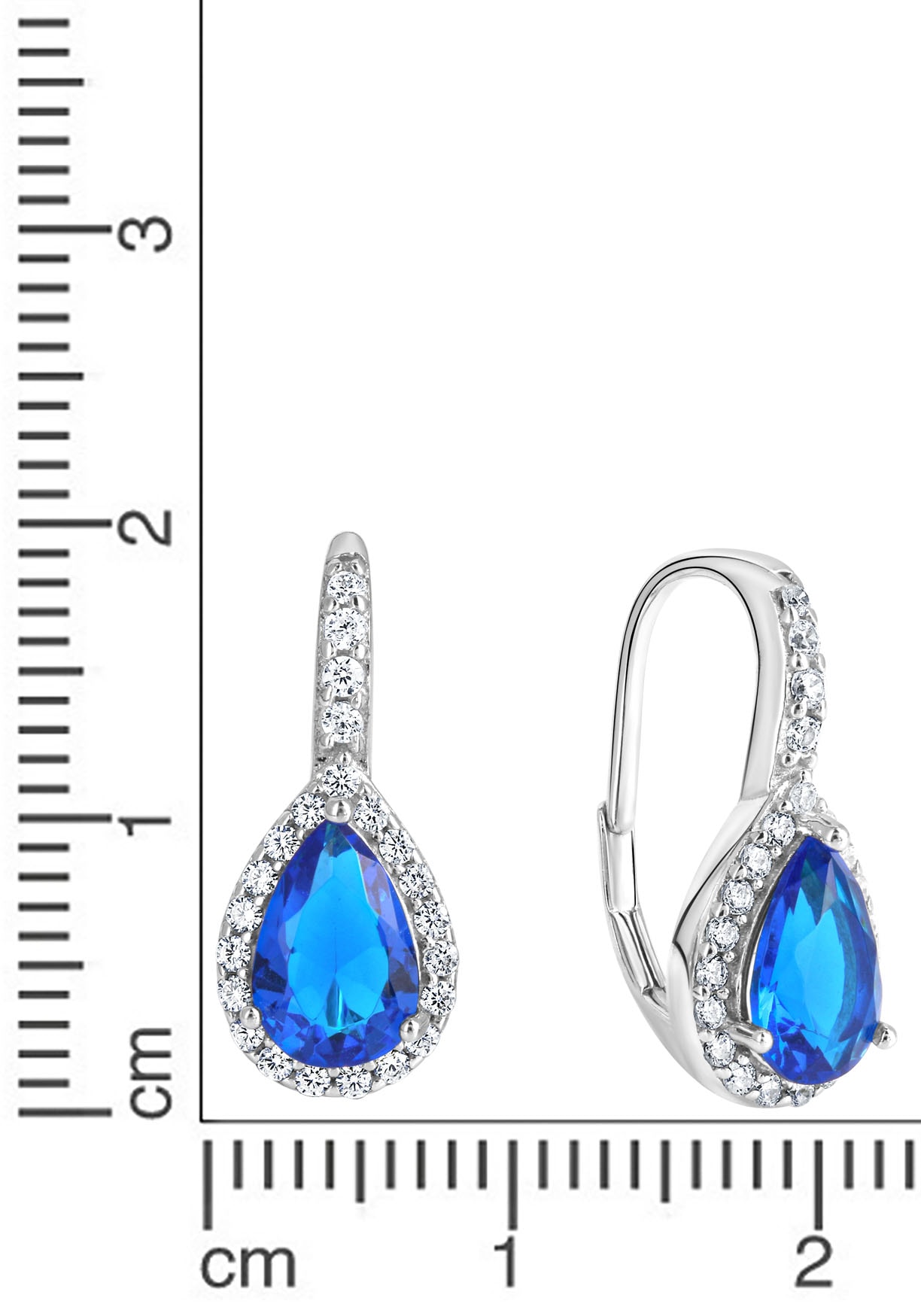 Firetti Paar Ohrhänger »Schmuck Geschenk Silber 925 Ohrschmuck Patentbrisur Tropfen Glitzer«, mit Kristallstein, Zirkonia (synth.)